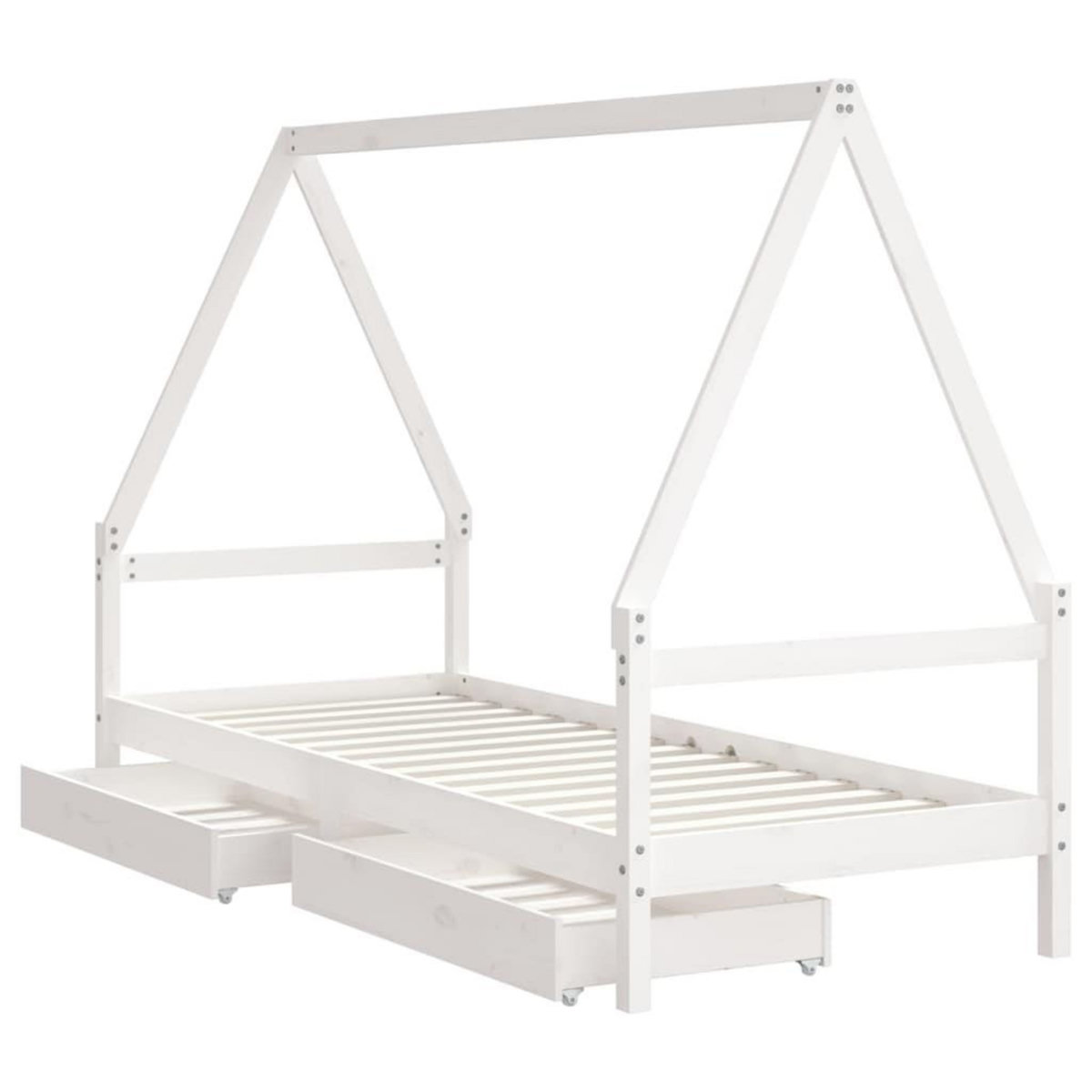 VIDAXL Cadre de lit enfant tiroirs blanc 80x200 cm bois de pin massif