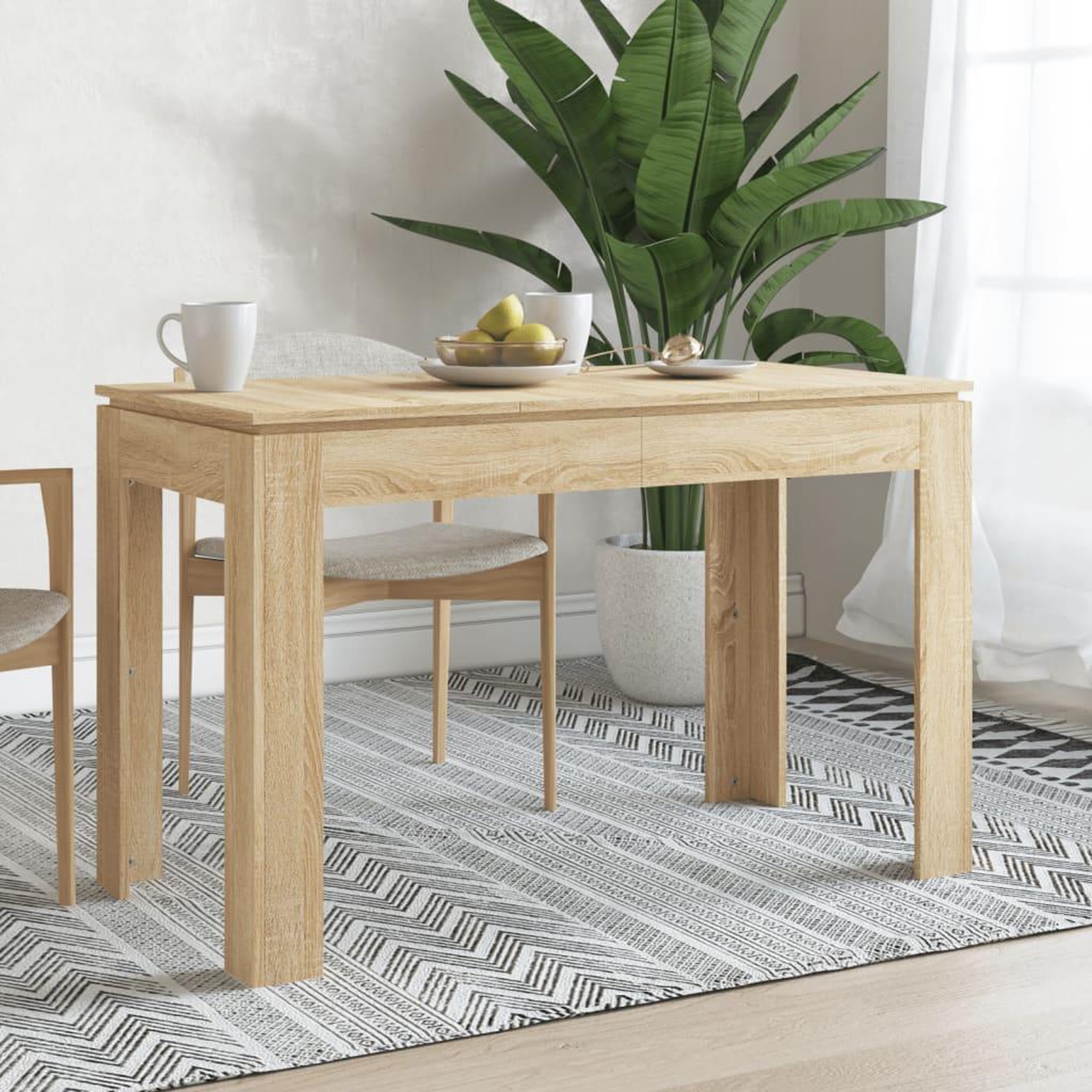 Voir la diapositive 1 : VIDAXL Table a manger Chene sonoma 120x60x76 cm Bois d'ingenierie