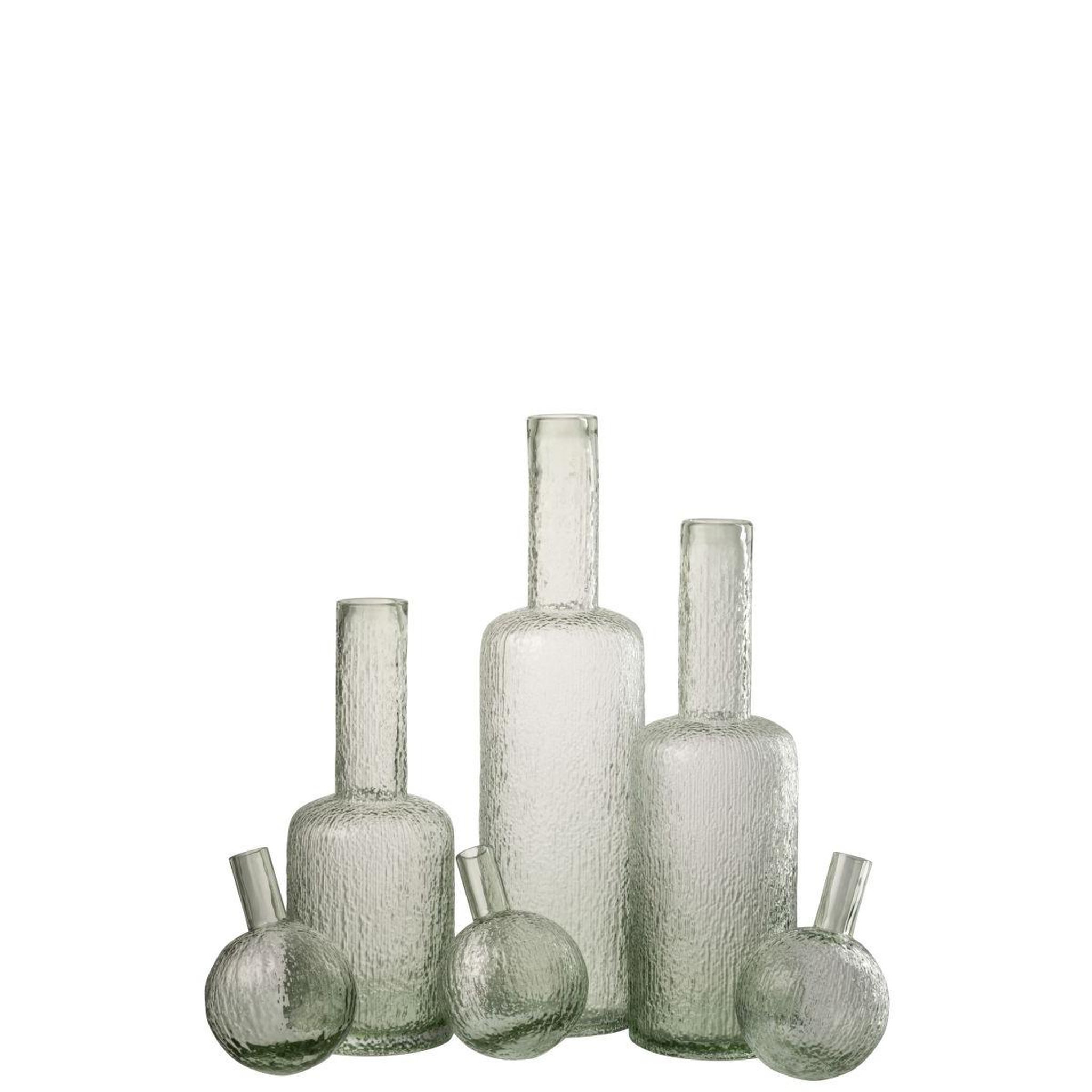 Voir la diapositive 4 : J-LINE Bouteille déco en verre  spiaggia  43cm gris vert