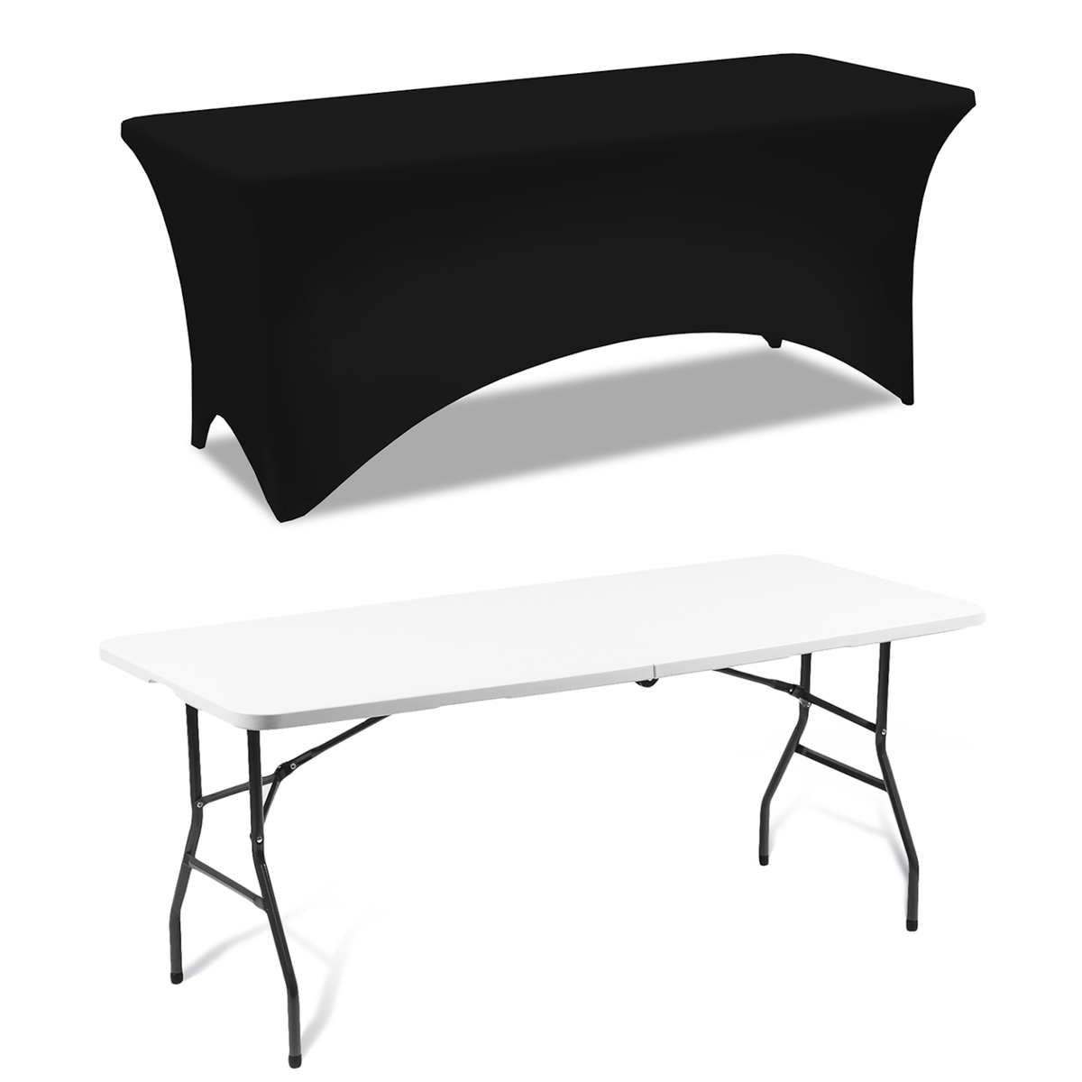 ID MARKET Housse noire pour table pliante 180 CM
