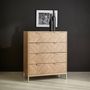 Voir la diapositive 6 : SWEEEK Commode Budapest. quatre tiroirs. décor chevrons L 80 x l 40 x H 95cm