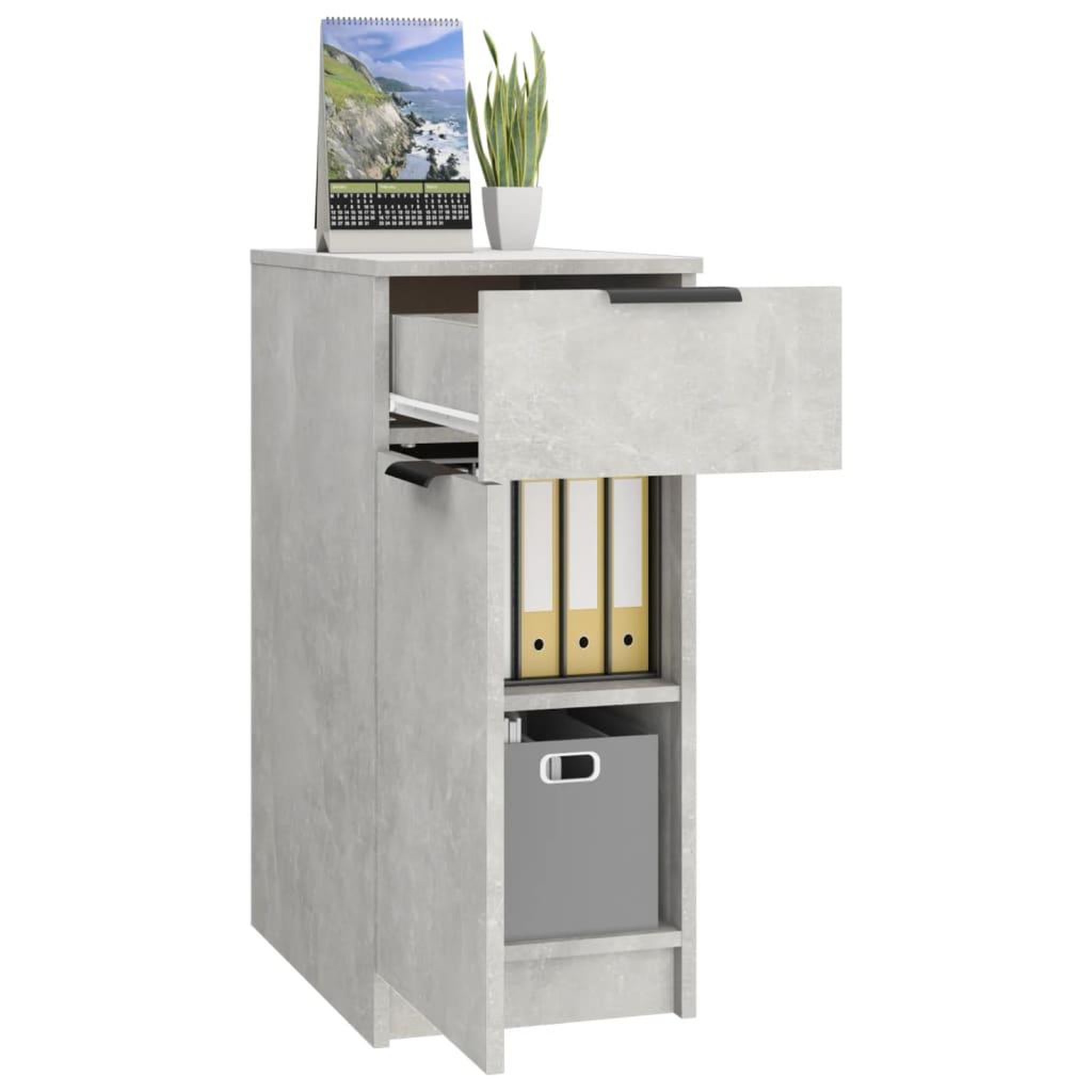 Voir la diapositive 4 : VIDAXL Armoire de bureau Gris beton 33,5x50x75 cm Bois d'ingenierie