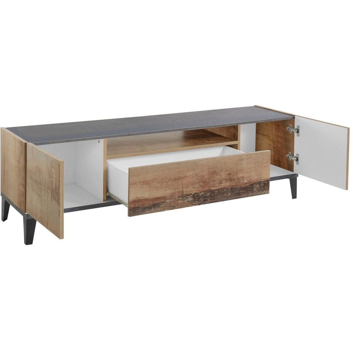 Meuble TV moderne 1 porte 1 tiroir L160cm BARI