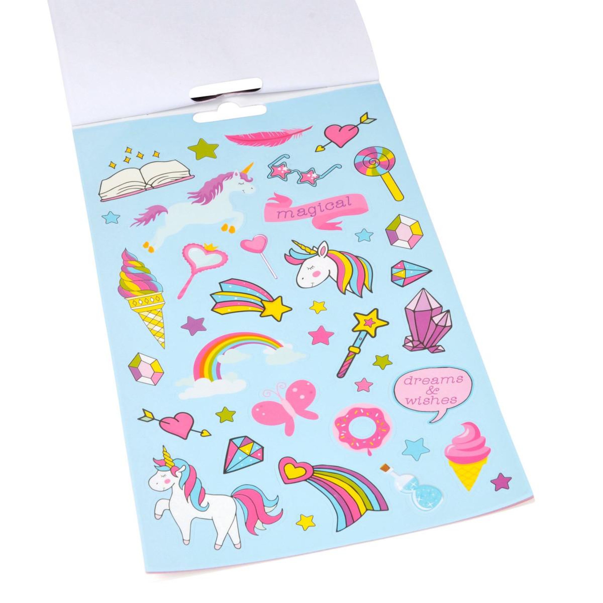 Voir la diapositive 3 : HOMEA Livre de Gommettes  Licorne & Sirène  24cm Blanc