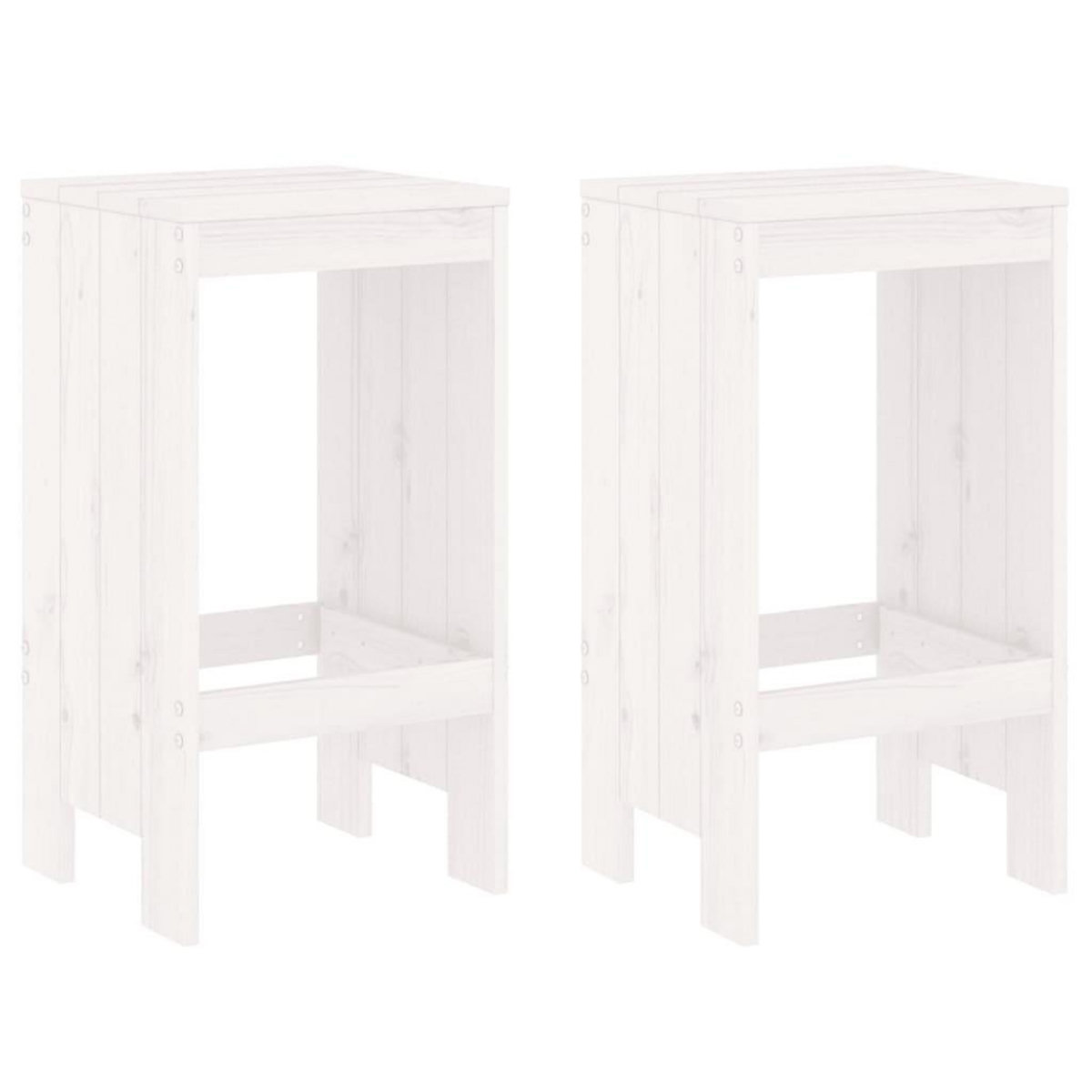 VIDAXL Tabourets de bar lot de 2 blanc 40x36x75 cm bois massif de pin