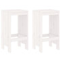 Voir la diapositive 2 : VIDAXL Tabourets de bar lot de 2 blanc 40x36x75 cm bois massif de pin