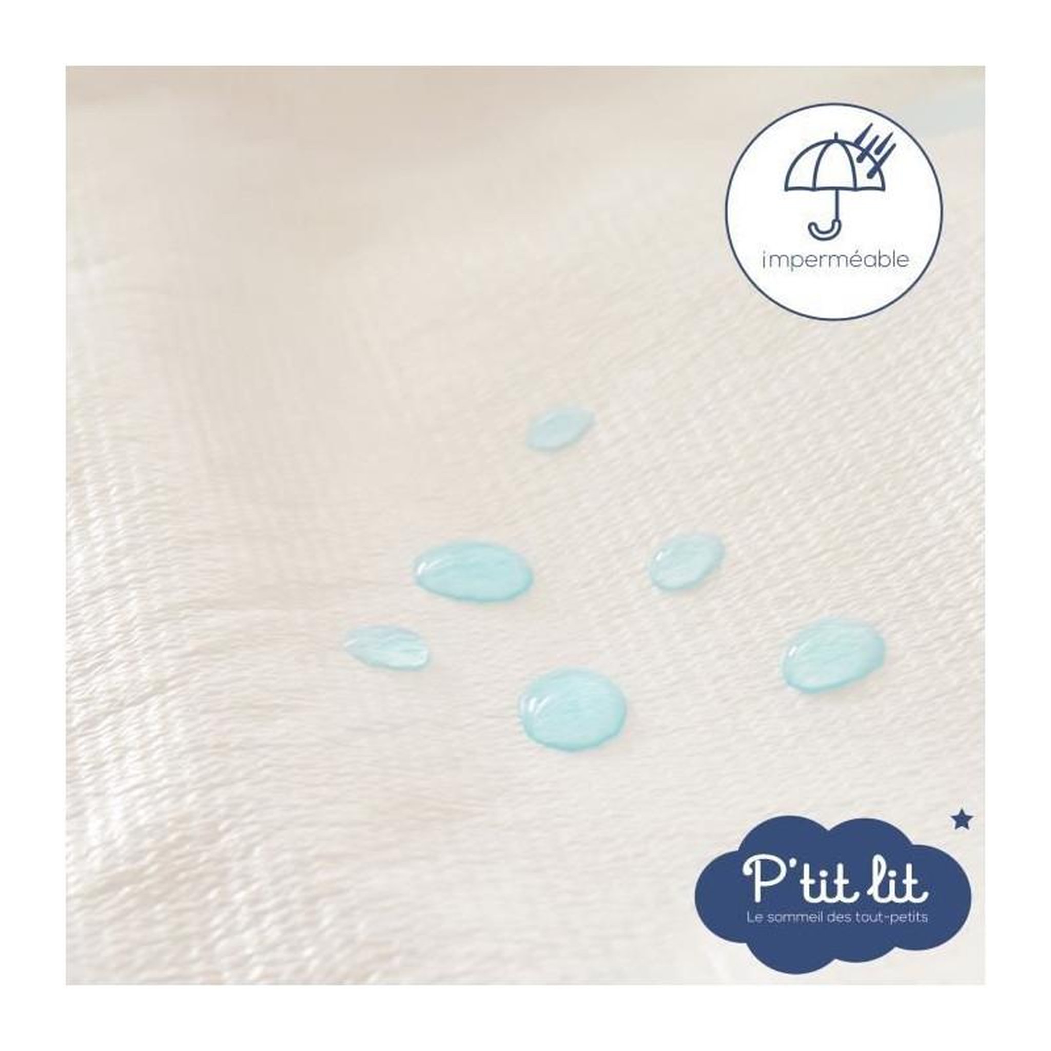 Voir la diapositive 3 : P'TIT LIT Lot de 2 Proteges Matelas Bébé Anti Acariens - 60x120 cm - Alese Imperméable - Bouclette 100% coton - Absorbant