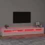 VIDAXL Meuble TV avec lumieres LED Blanc brillant 270x35x40 cm