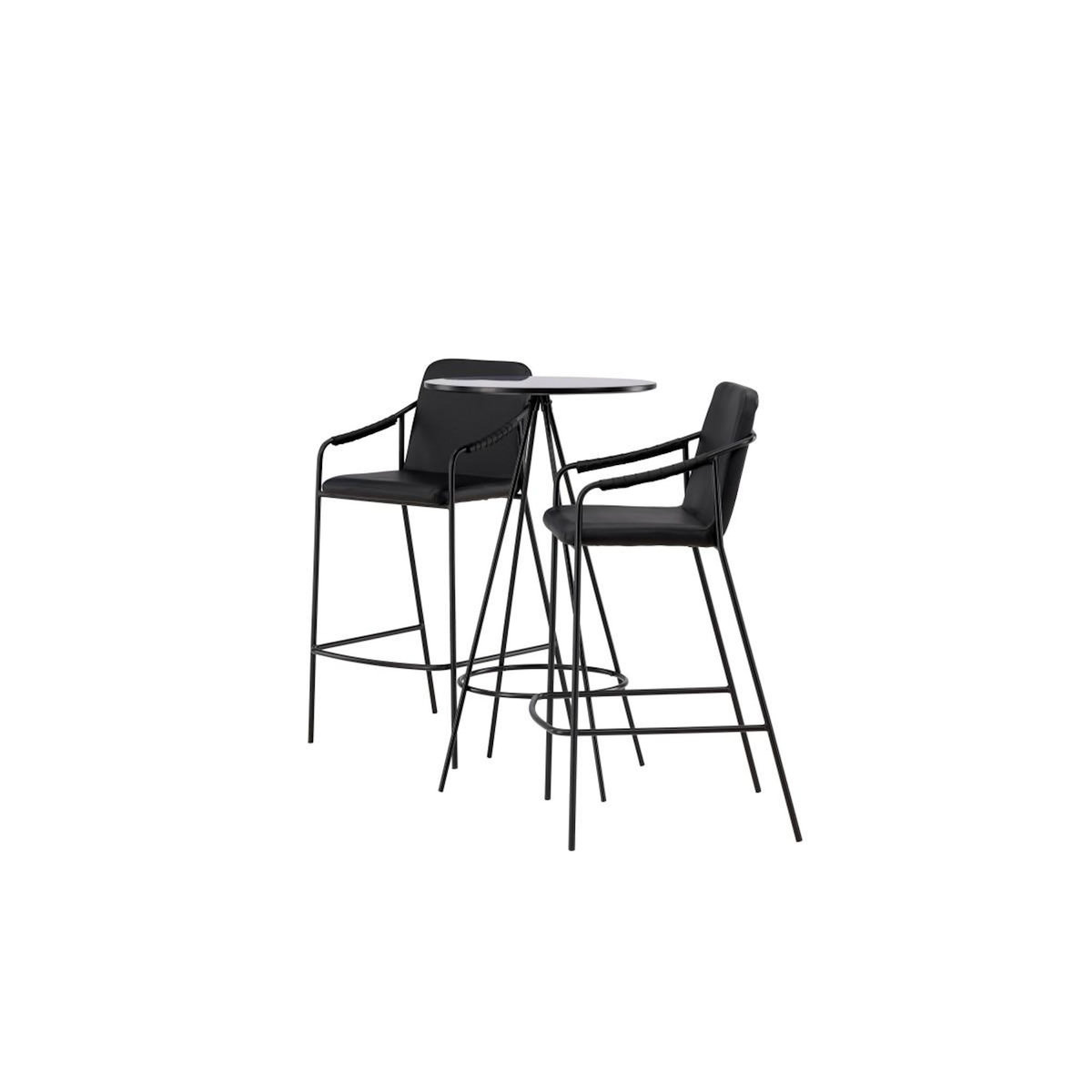 Paris Prix Ensemble Table de Bar & 2 Chaises  Bistro & Tvist  105cm Noir