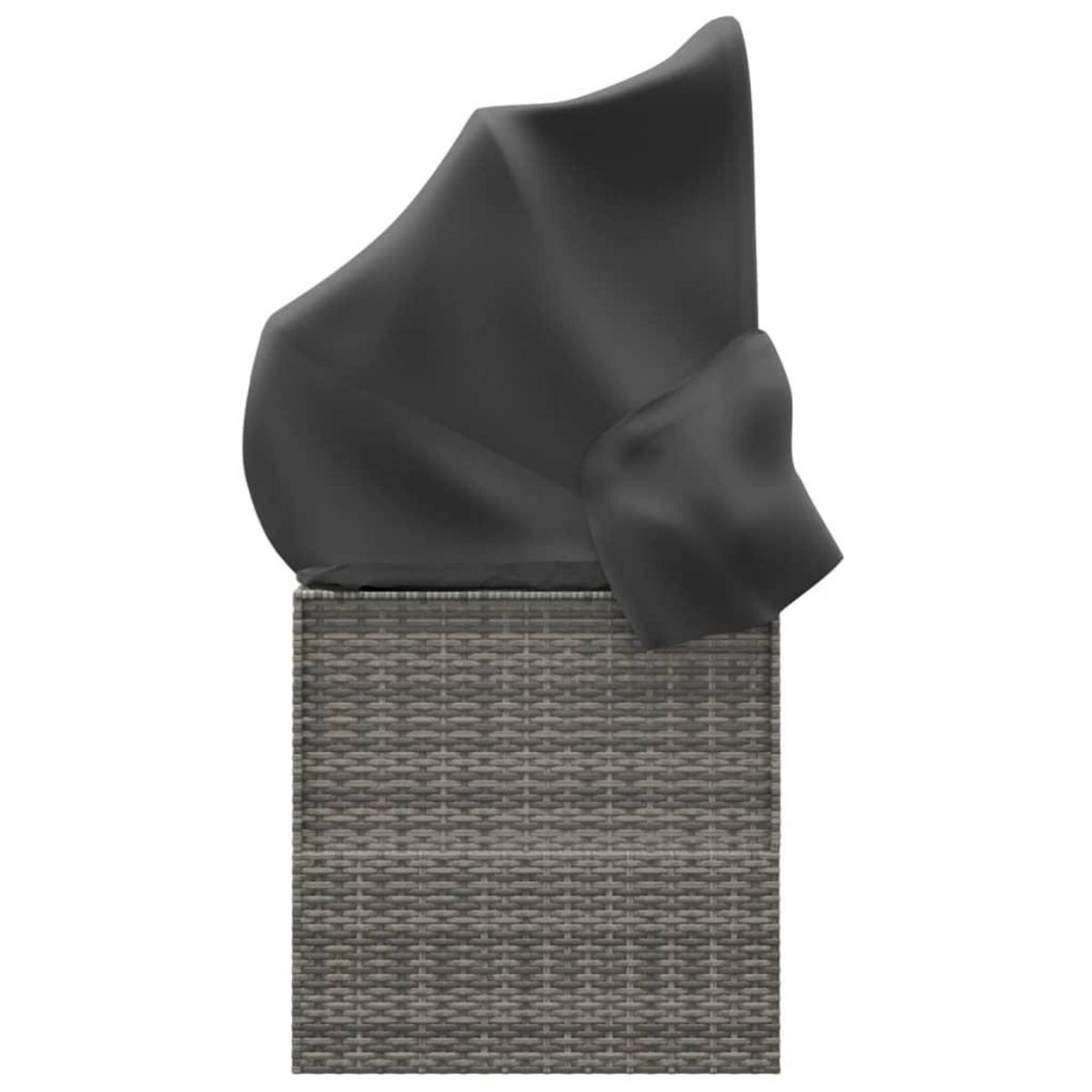 VIDAXL Lit de salon d'exterieur toit et coussins Gris Resine tressee