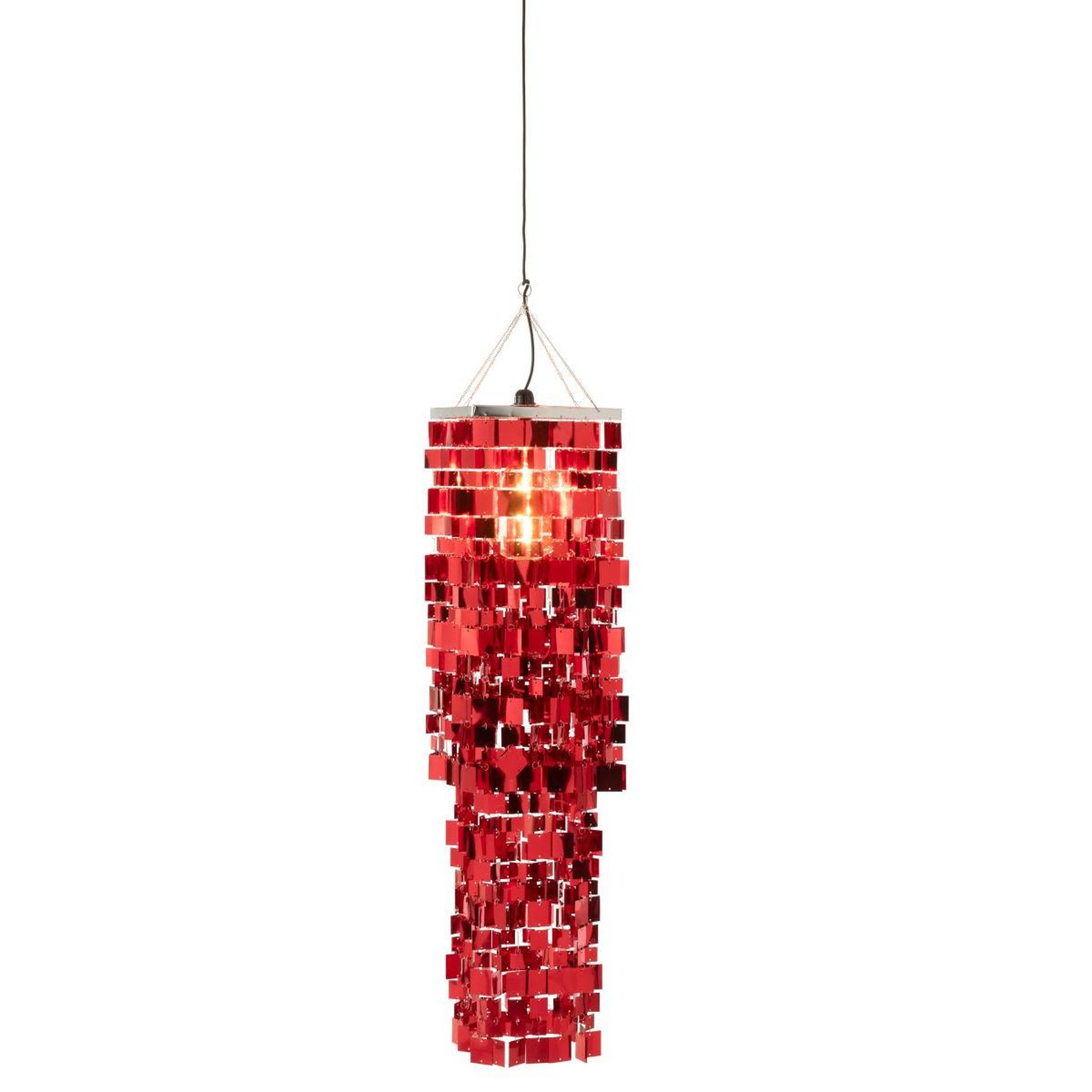 Voir la diapositive 4 : J-LINE Abat-jour suspension design  disco  122cm rouge