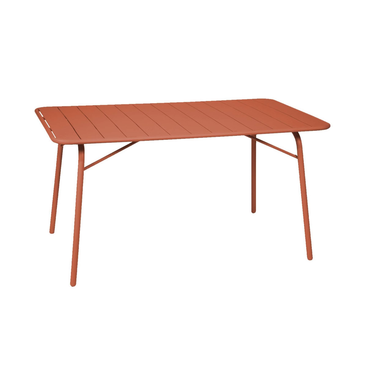 SWEEEK Table de jardin pliante métal 6 places, Amelia 141,2 x 80 x 72,5cm