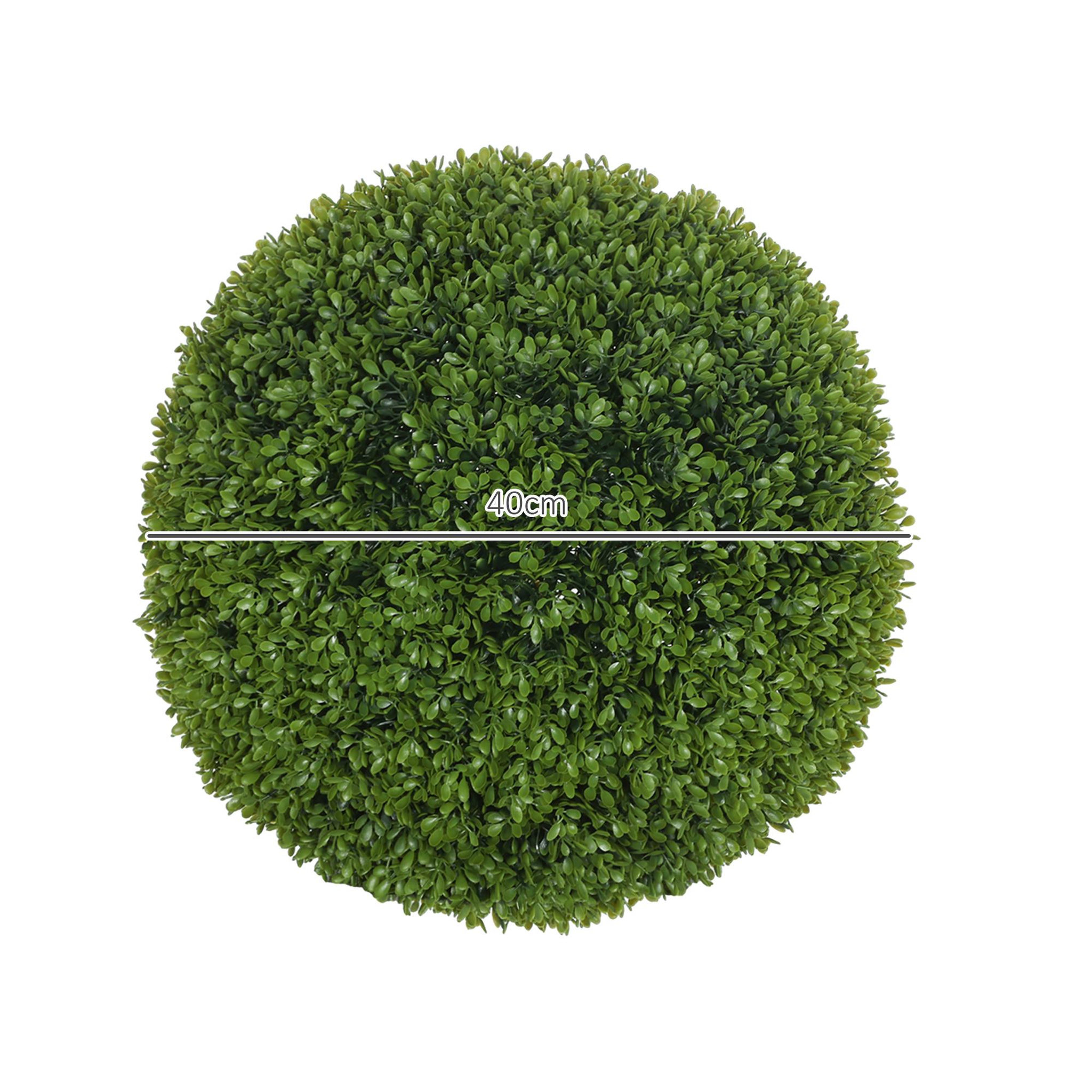 Voir la diapositive 3 : HOMCOM Lot de 2 buis artificiels topiaires artificielles en forme de boule Ø 40 cm PE vert