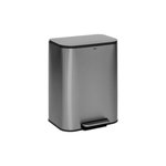 FIVE Poubelle de Cuisine à Pédale  Inox  50L Gris