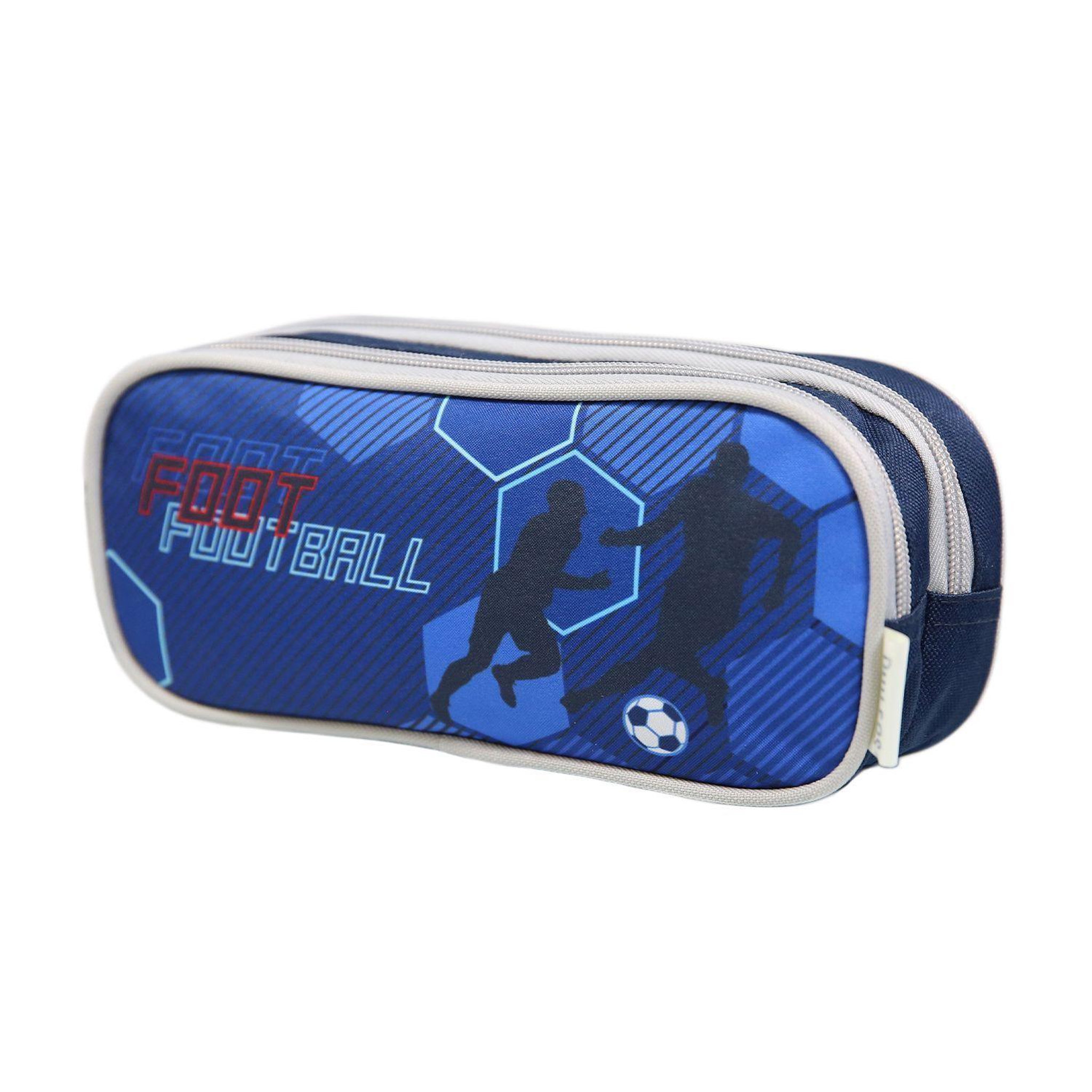 Voir la diapositive 2 : Bagtrotter Trousse scolaire 2 compartiments Phileas Football Bleue Bagtrotter