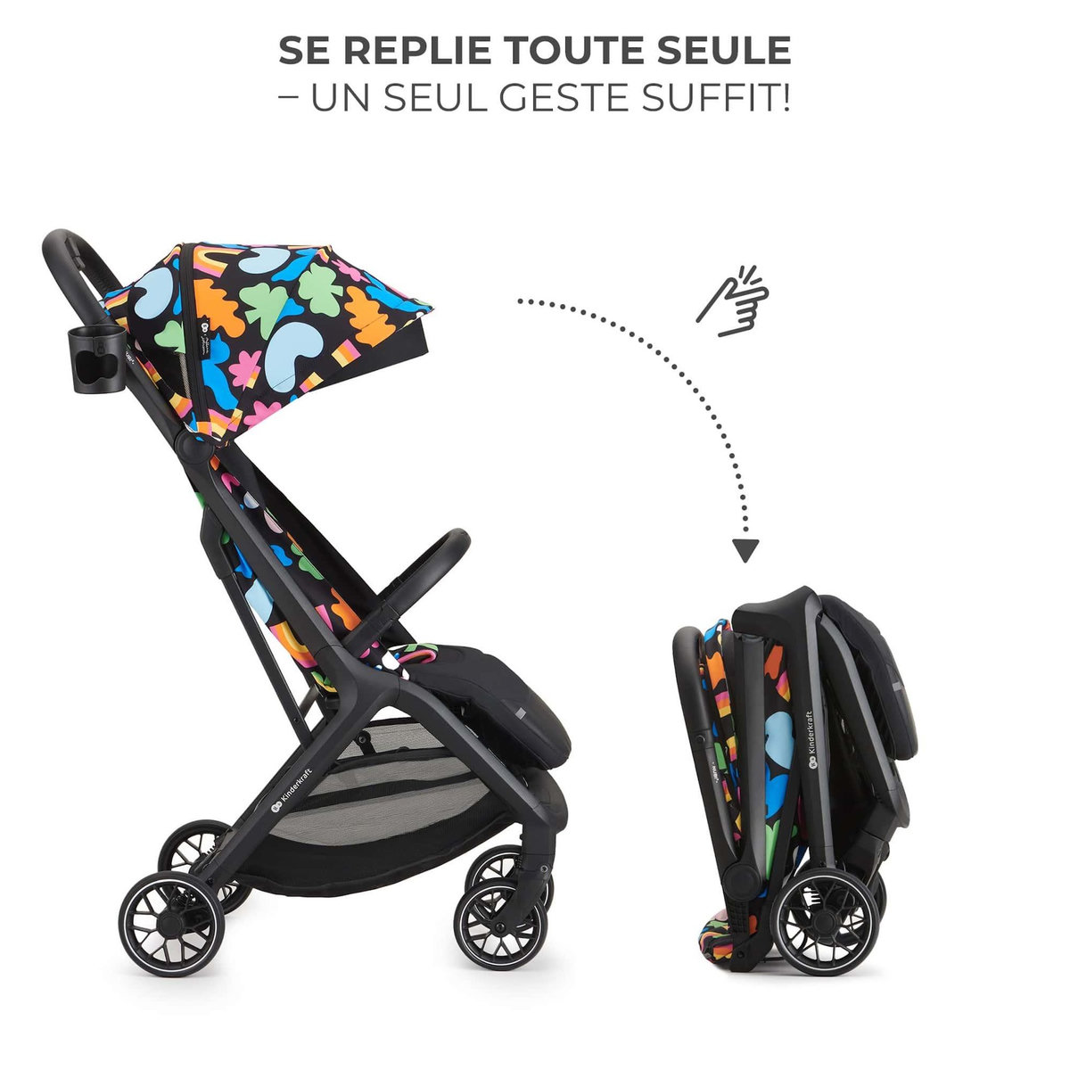 KINDERKRAFT Poussette de voyage légère avec pliage automatique