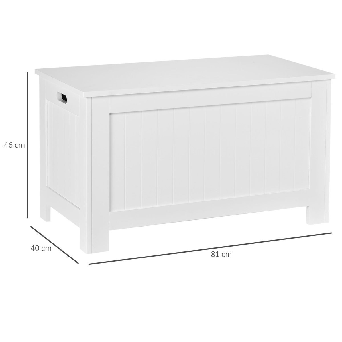 HOMCOM HOMCOM Coffre malle de rangement 81L x 40l x 46H cm MDF blanc