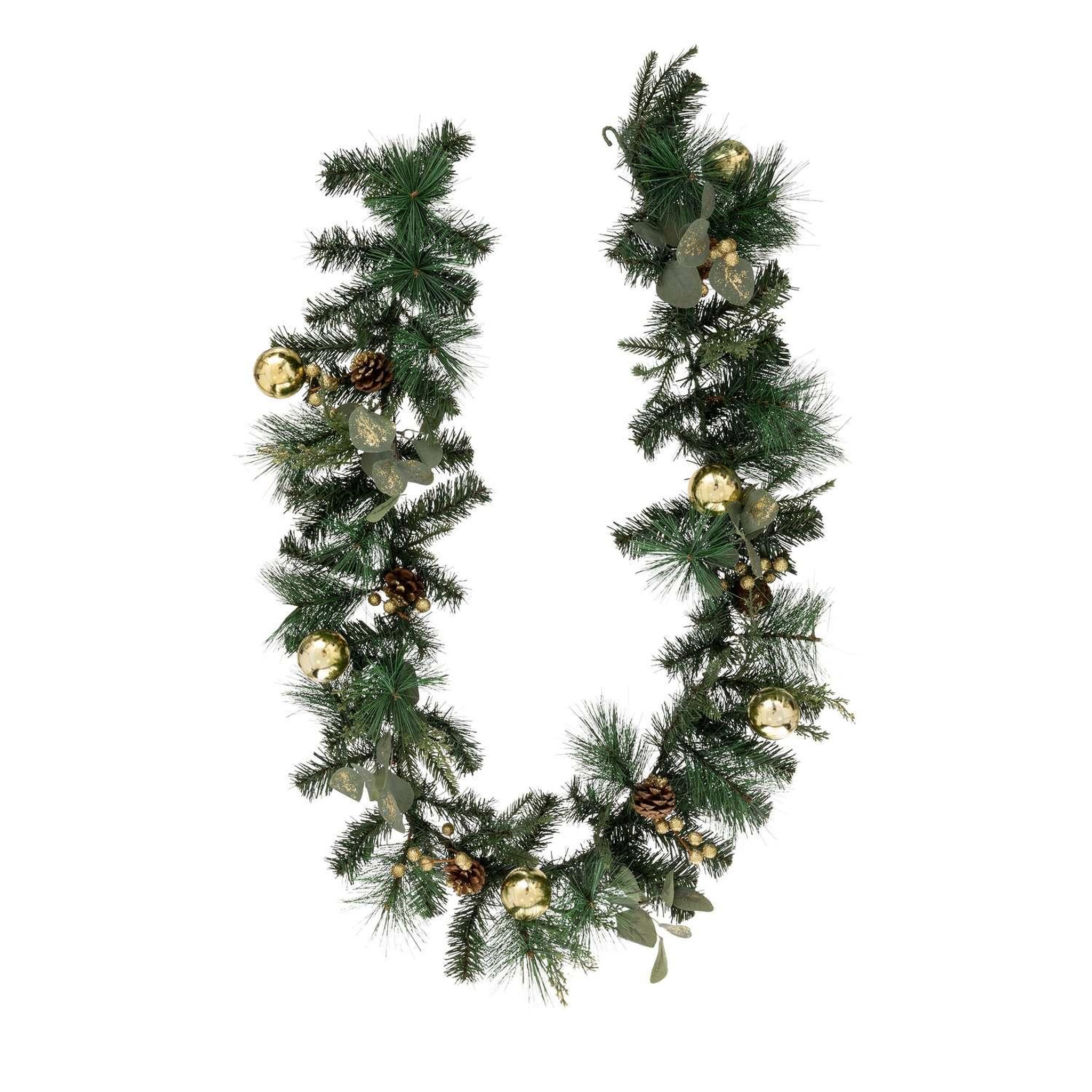 ATMOSPHERA Guirlande de noël eucalyptus l. 2 m - vert et doré