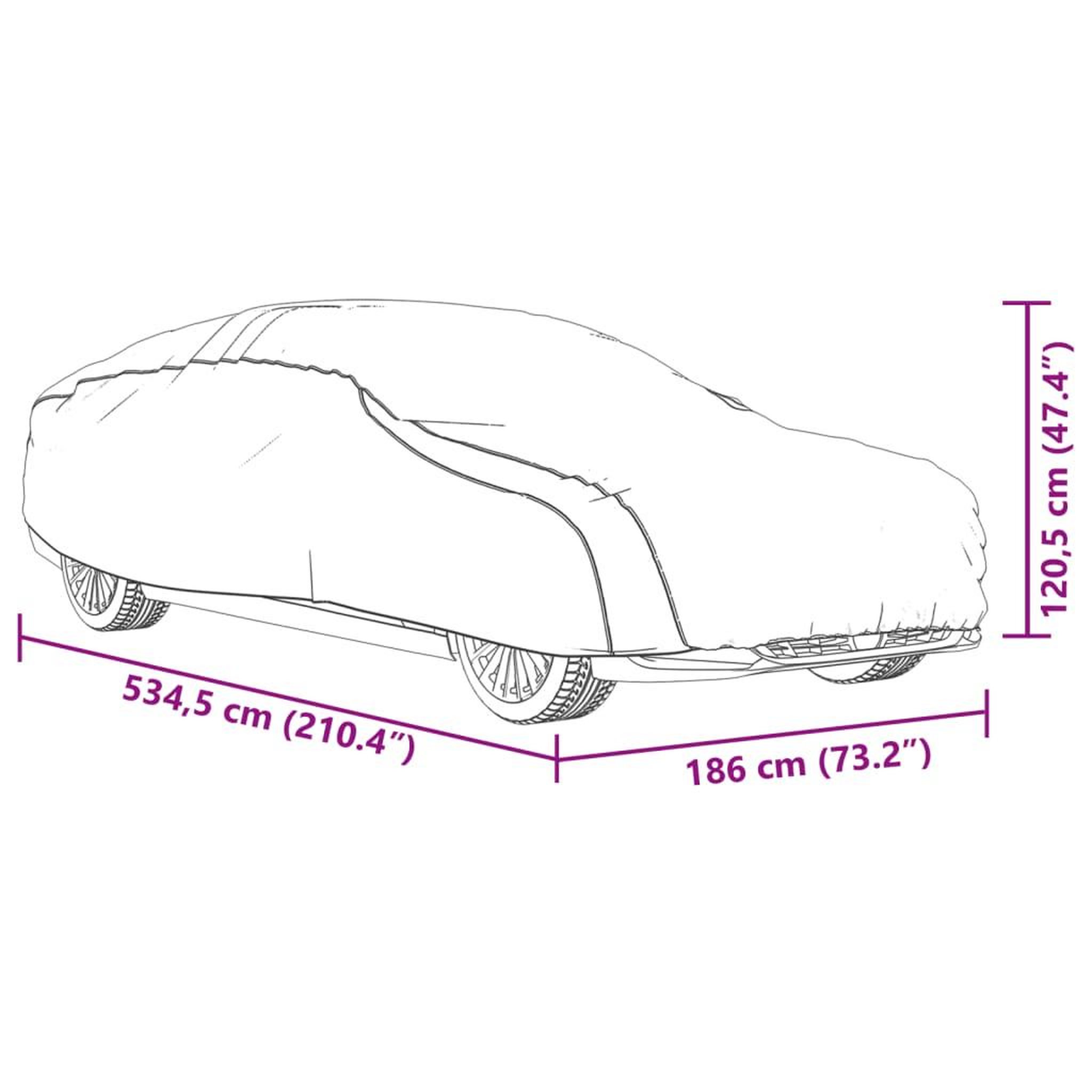 Voir la diapositive 6 : VIDAXL Housse de voiture berline et sangles a boucle complete XL PEVA