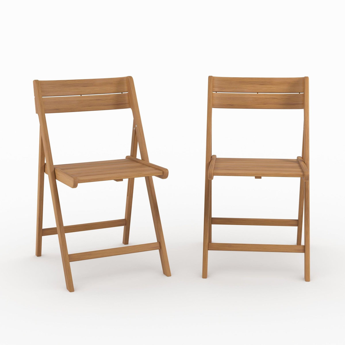Rendez vous déco Lot de 2 chaises pliantes en bois d'acacia-Siquijor