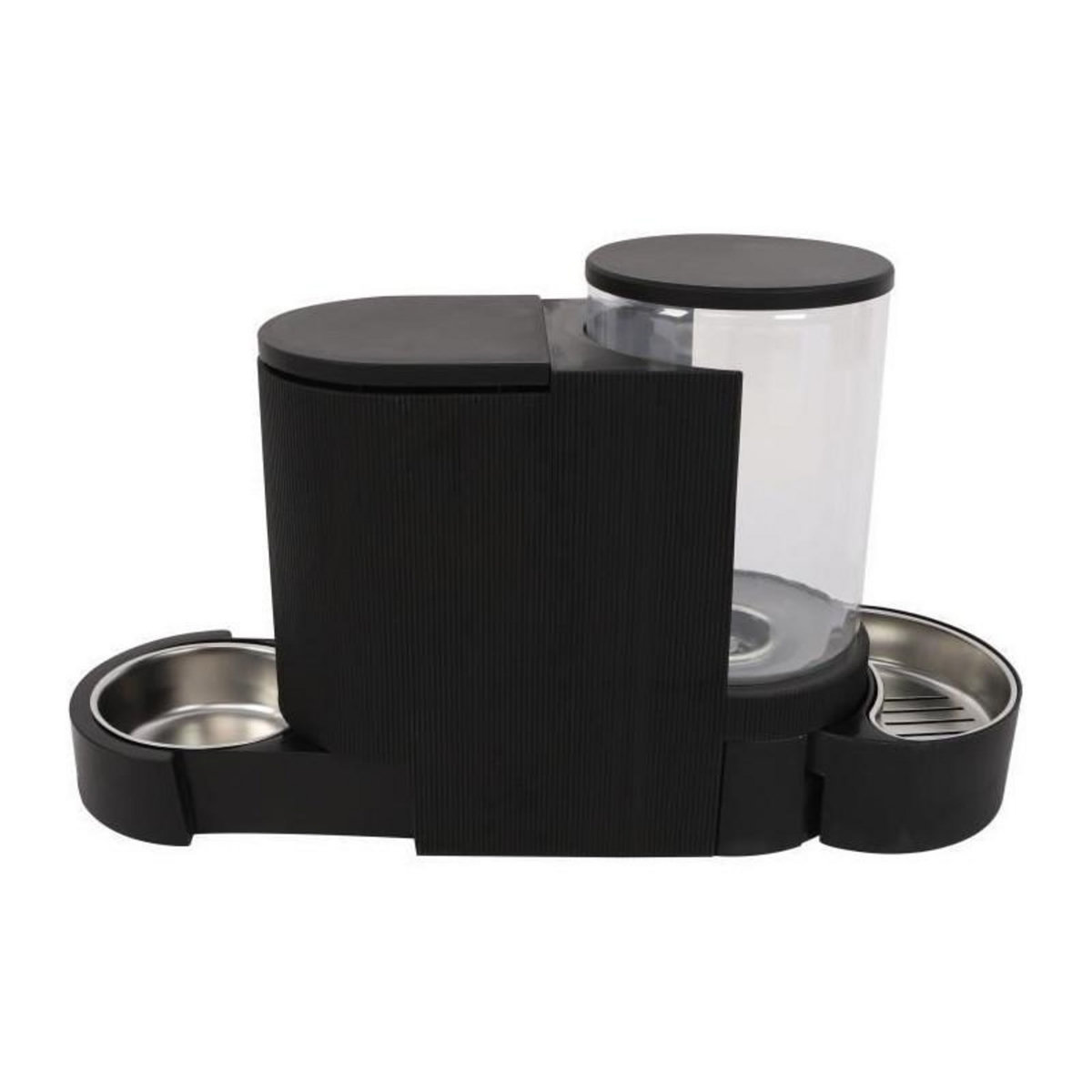 M PETS Distributeur de croquettes et d'eau M.PETS DUPLO 1,3kg/3L - 40x16.2x29.1 cm - Noir