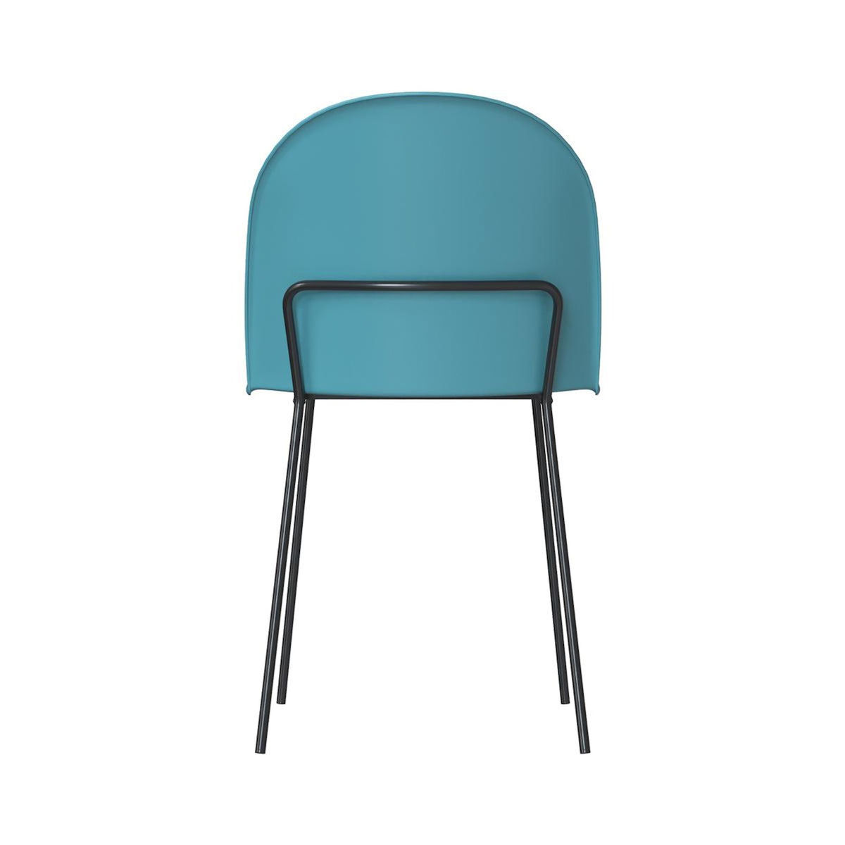 Rendez vous déco Lot de 2 chaises bleues en plastique, tissu gris et pieds en métal-Lulu
