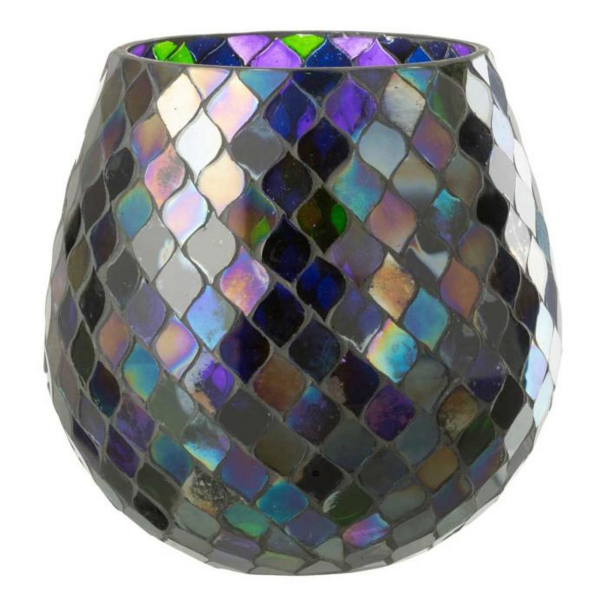 Paris Prix Photophore Mosaïque en Verre  Carmen  17cm Mauve