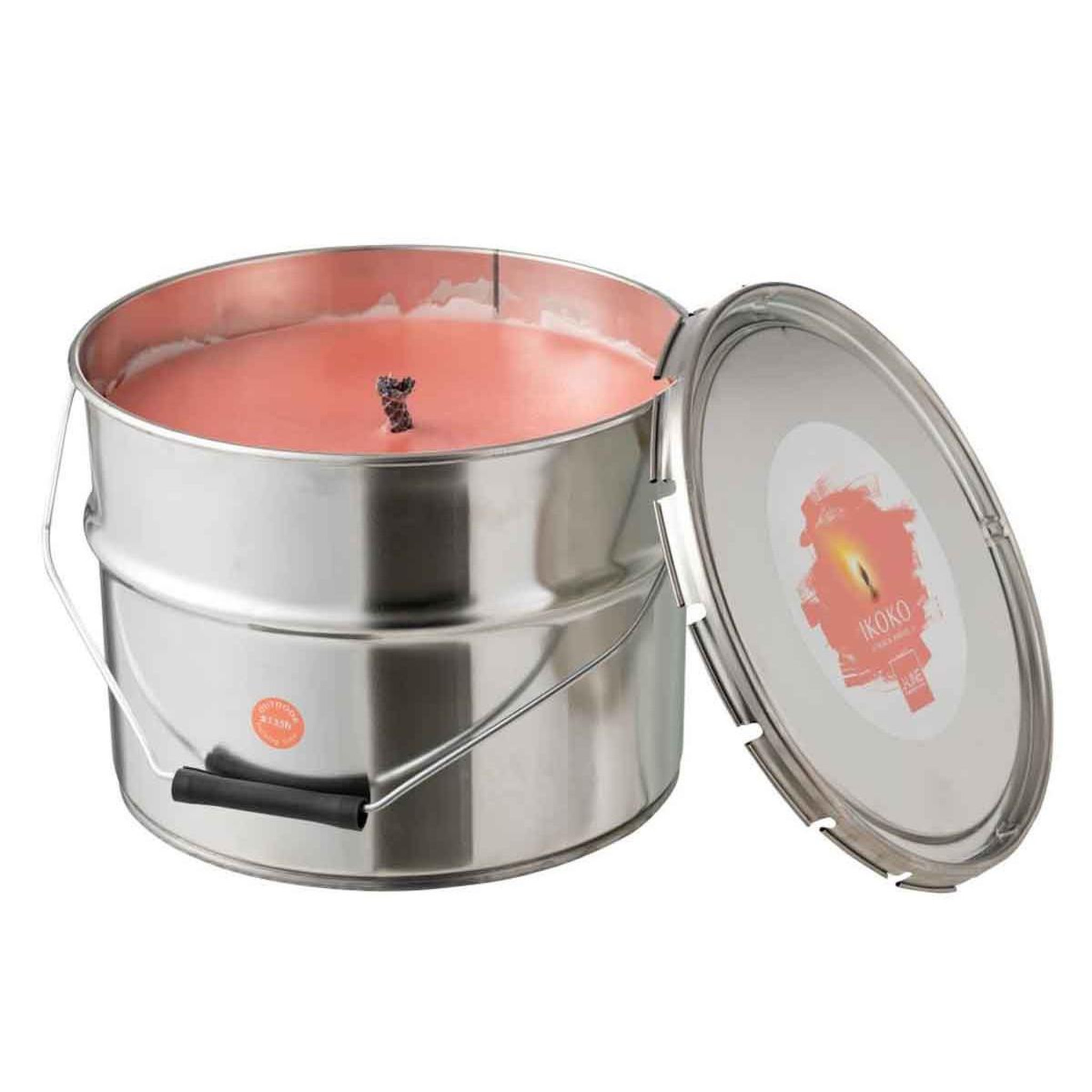 Voir la diapositive 1 : J-LINE Bougie Parfumée  Ikoko Citronnelle  28cm Saumon