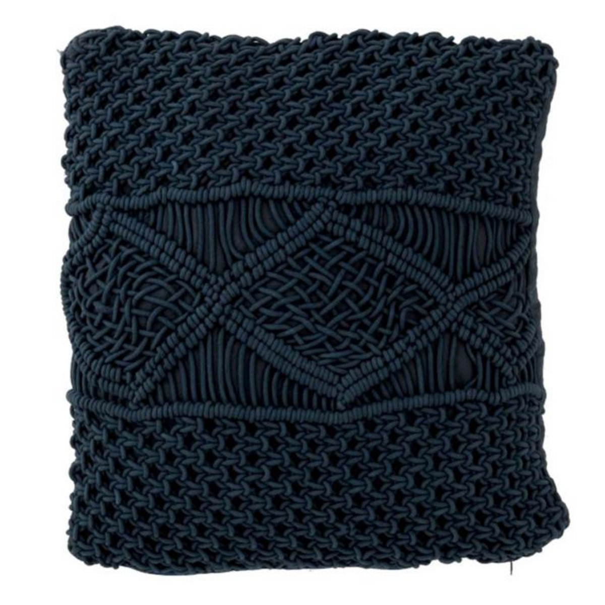Paris Prix Coussin Carré Déco  Macramé  45x45cm Bleu