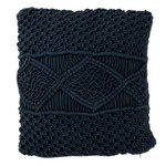 Paris Prix Coussin Carré Déco  Macramé  45x45cm Bleu