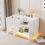 Voir la diapositive 5 : MERAX Buffet 3 porte(s) 0 tiroir(s) - 120 cm blanc led panneau de particules