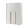 Vipack Lit 90x200 - Chevet 2 tiroirs - Armoire 3 portes - Bureau et Caisson de bureau London - Blanc