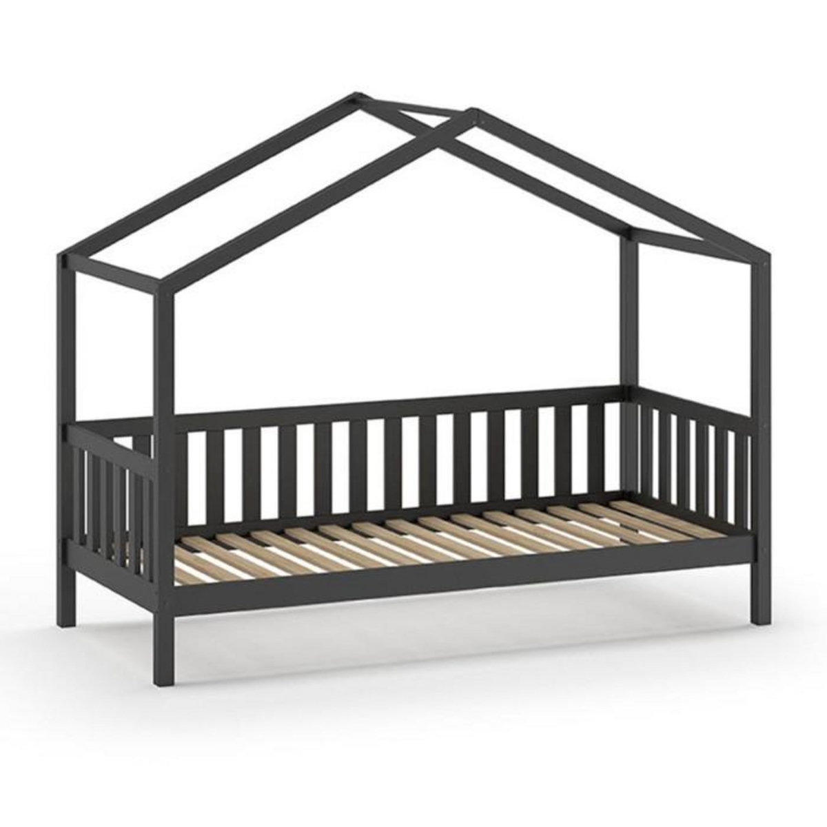 Paris Prix Lit Cabane Enfant  Dallas  90x200cm Anthracite