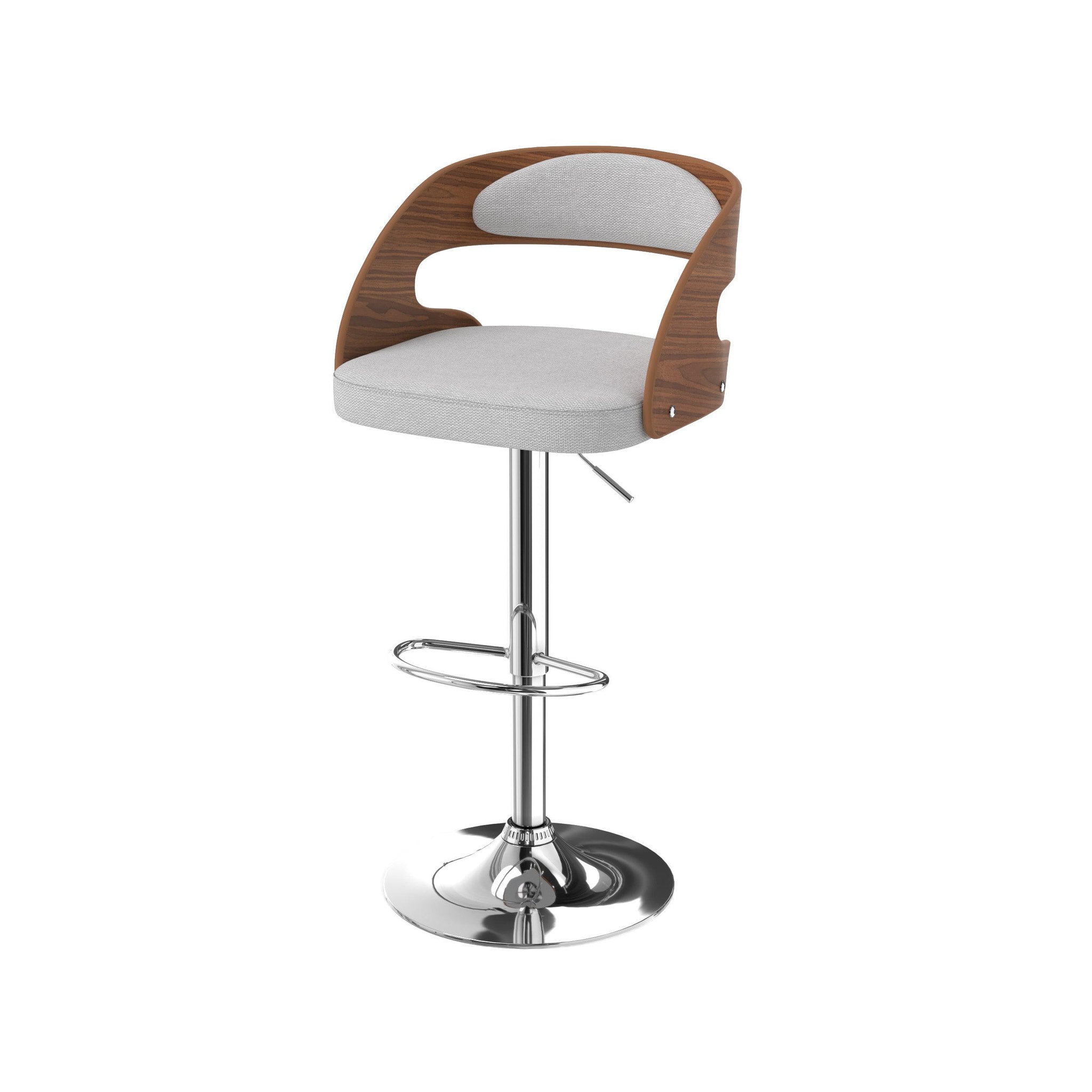 Voir la diapositive 1 : MAISON PAVANE Chaise de bar réglable 62/84 cm en tissu gris clair-louis