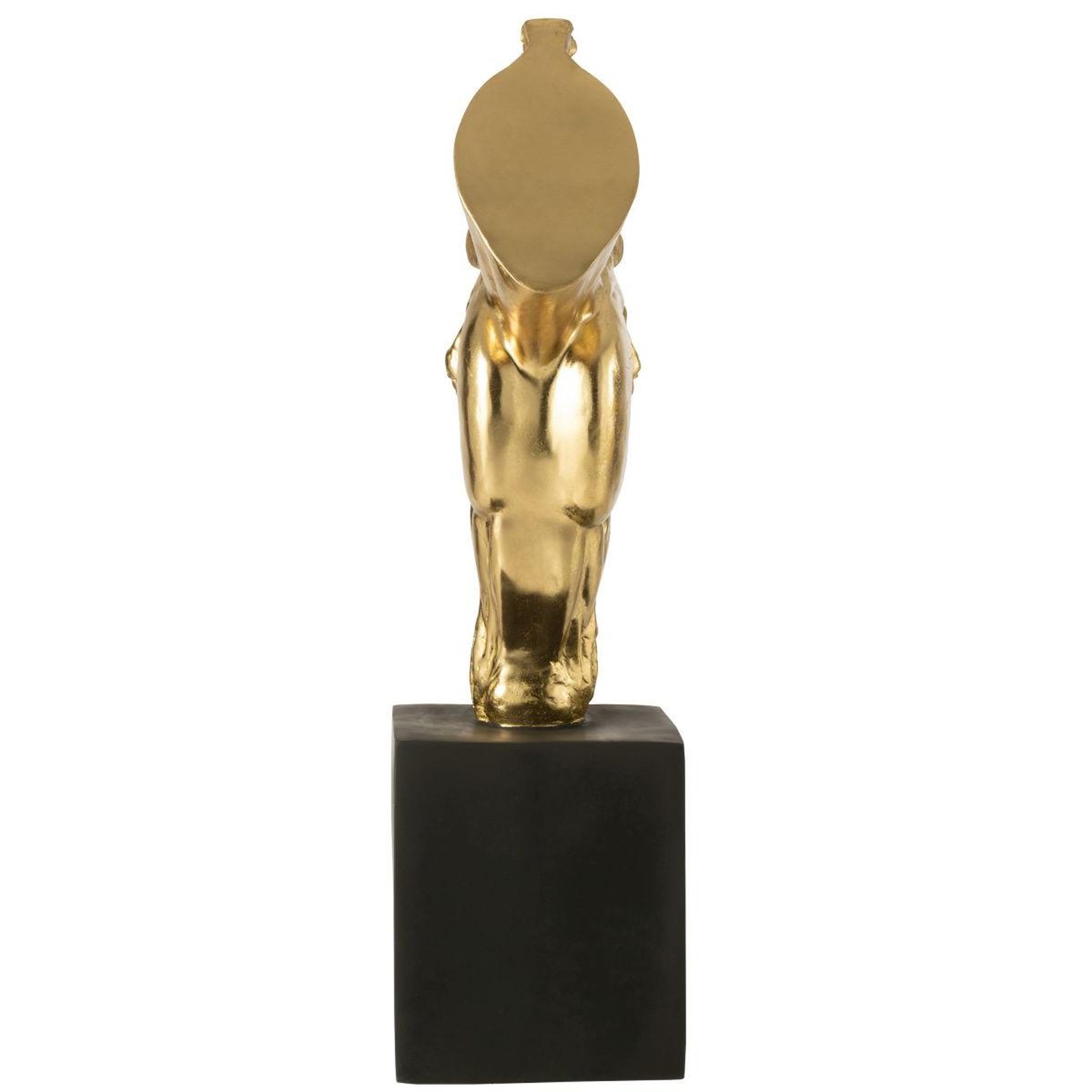 Voir la diapositive 4 : J-LINE Tête de cheval sur socle  hollywood  95cm doré