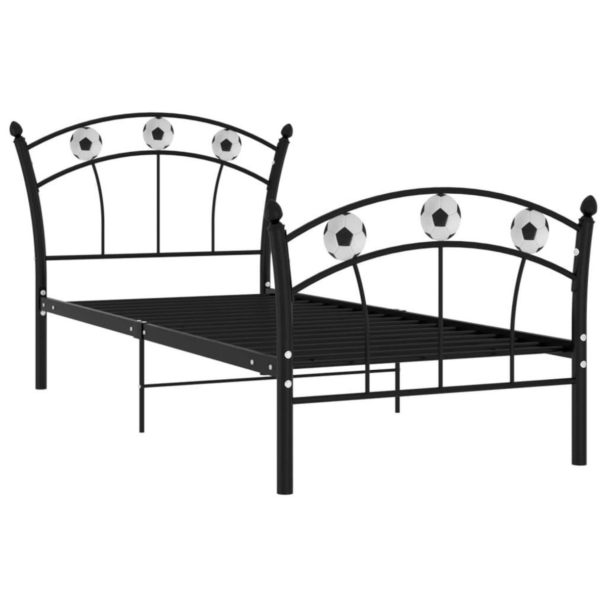 VIDAXL Cadre de lit sans matelas noir metal 90x200 cm