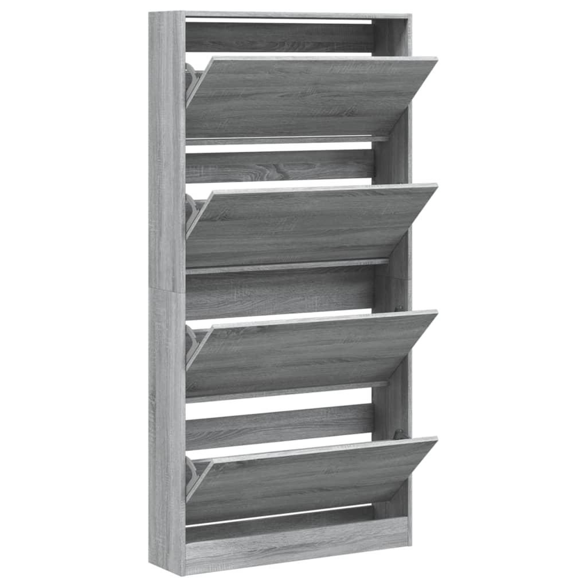 Voir la diapositive 5 : VIDAXL Armoire a chaussures 4 tiroirs rabattables sonoma gris