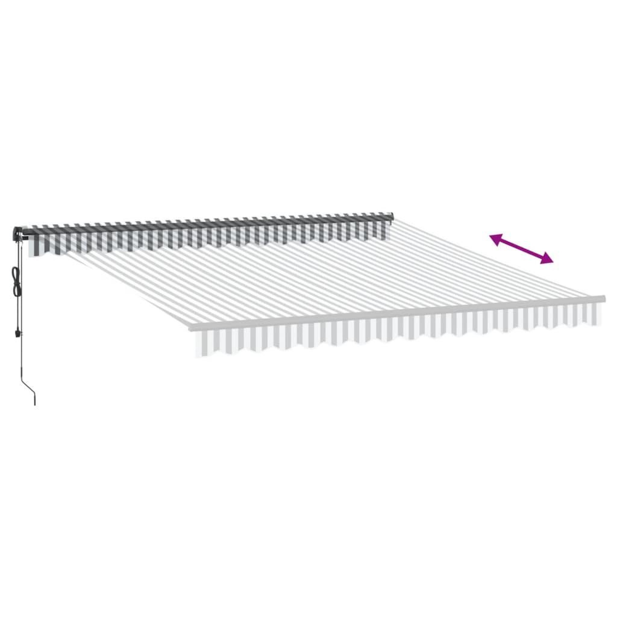 Voir la diapositive 5 : VIDAXL Auvent retractable automatique anthracite et blanc 400x300 cm