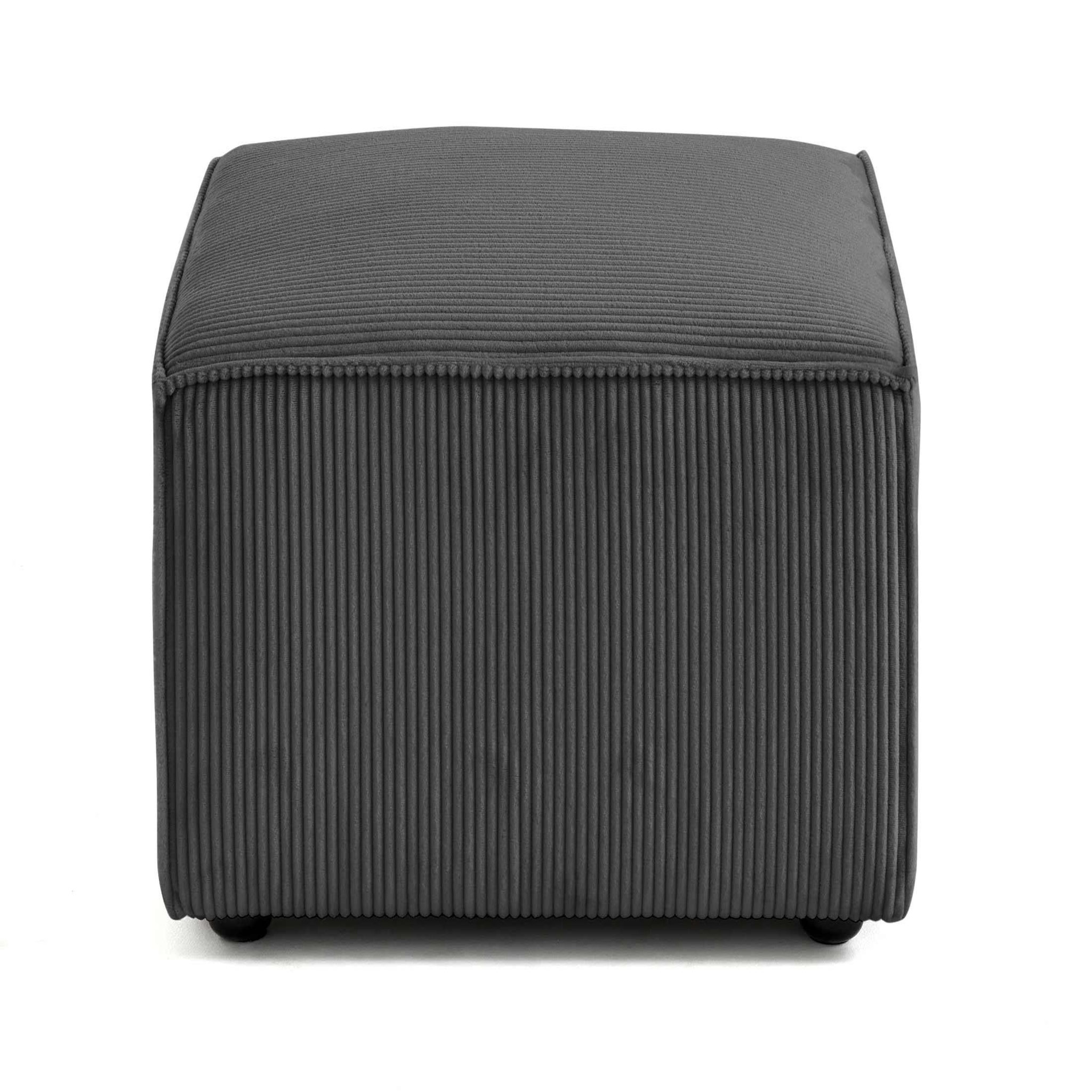 Voir la diapositive 4 : BEST MOBILIER Arty - pouf d'appoint - en velours côtelé