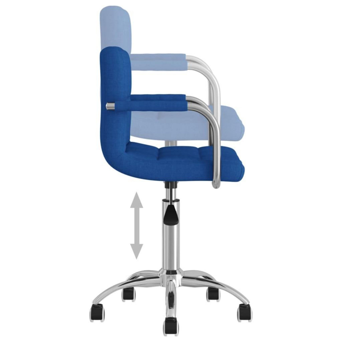 VIDAXL Chaise pivotante de salle a manger Bleu Tissu
