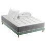 Voir la diapositive 1 : IDLITERIE Ensemble Matelas Ressort 7 zones H.28cm + Sommier + couette + oreillers Fabriqué en France MAX