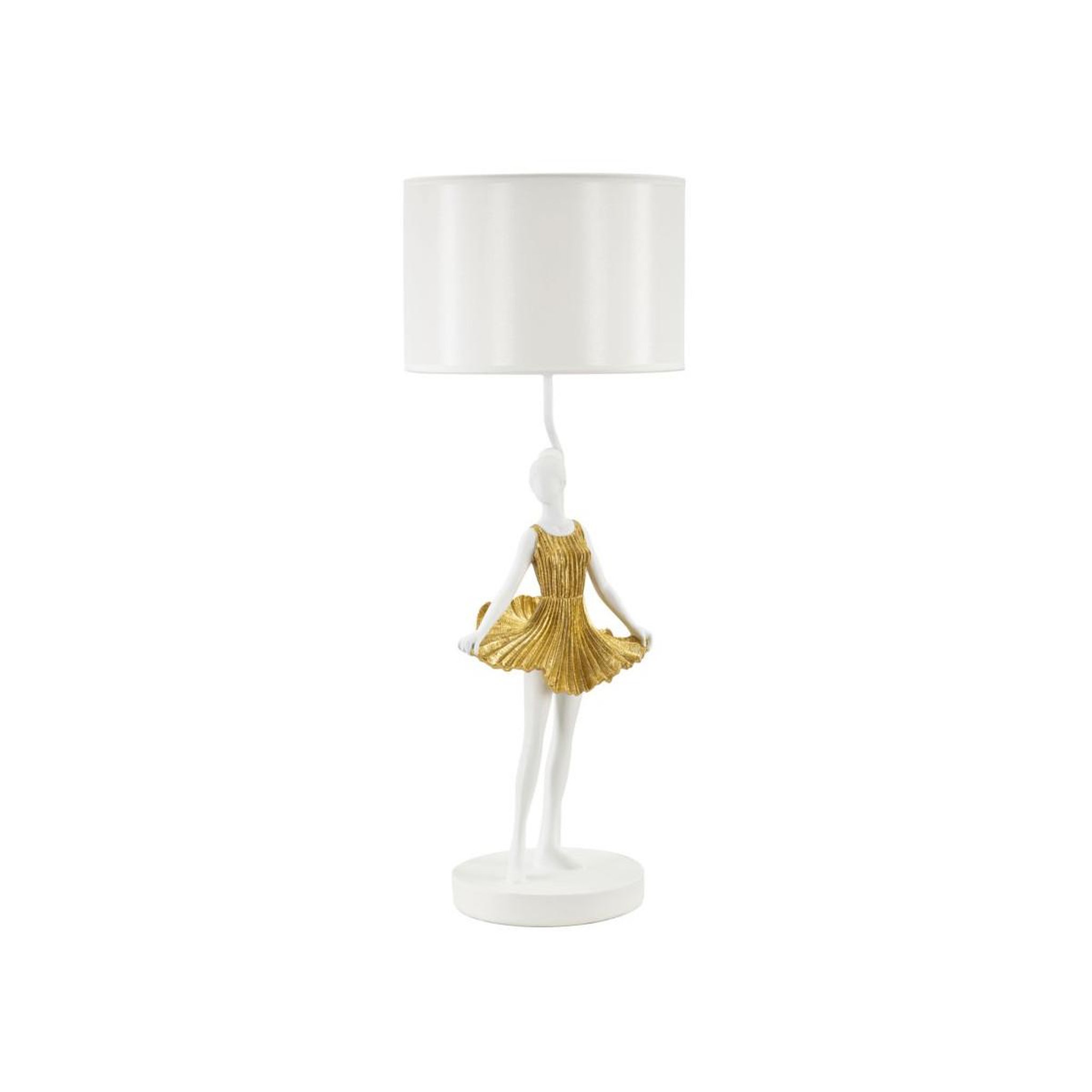 Paris Prix Lampe à poser en résine  dancer  90cm blanc & or
