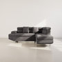 Voir la diapositive 5 : BEST MOBILIER Margaux - canapé d'angle droit 5 places convertible avec coffre et têtières réglables en velours texturé
