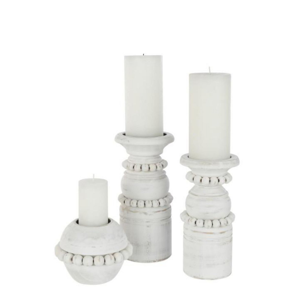 Paris Prix Bougeoir Déco en Pin  Pila  23cm Blanc