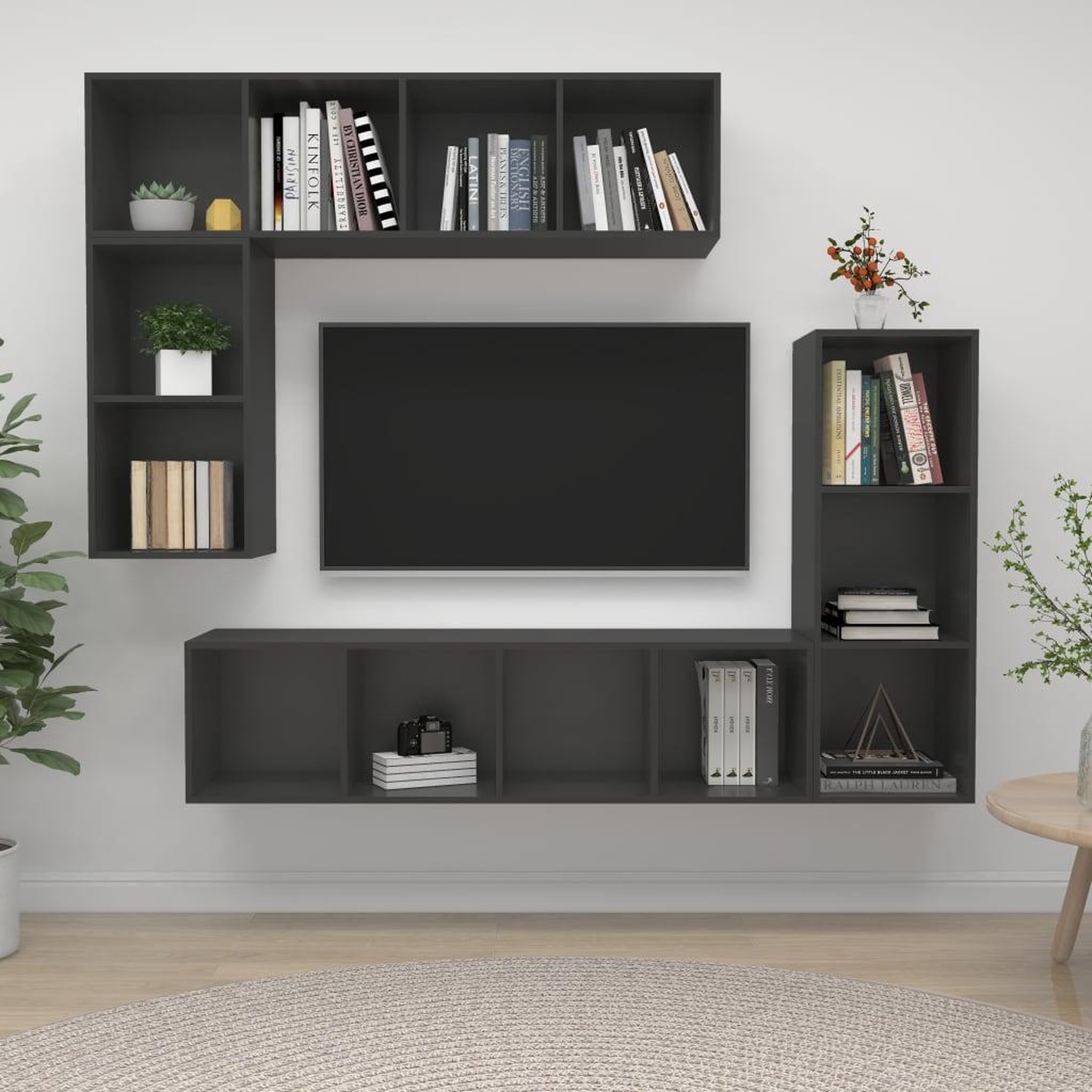 Voir la diapositive 1 : VIDAXL Ensemble de meubles TV 4 pcs Gris Bois d'ingenierie