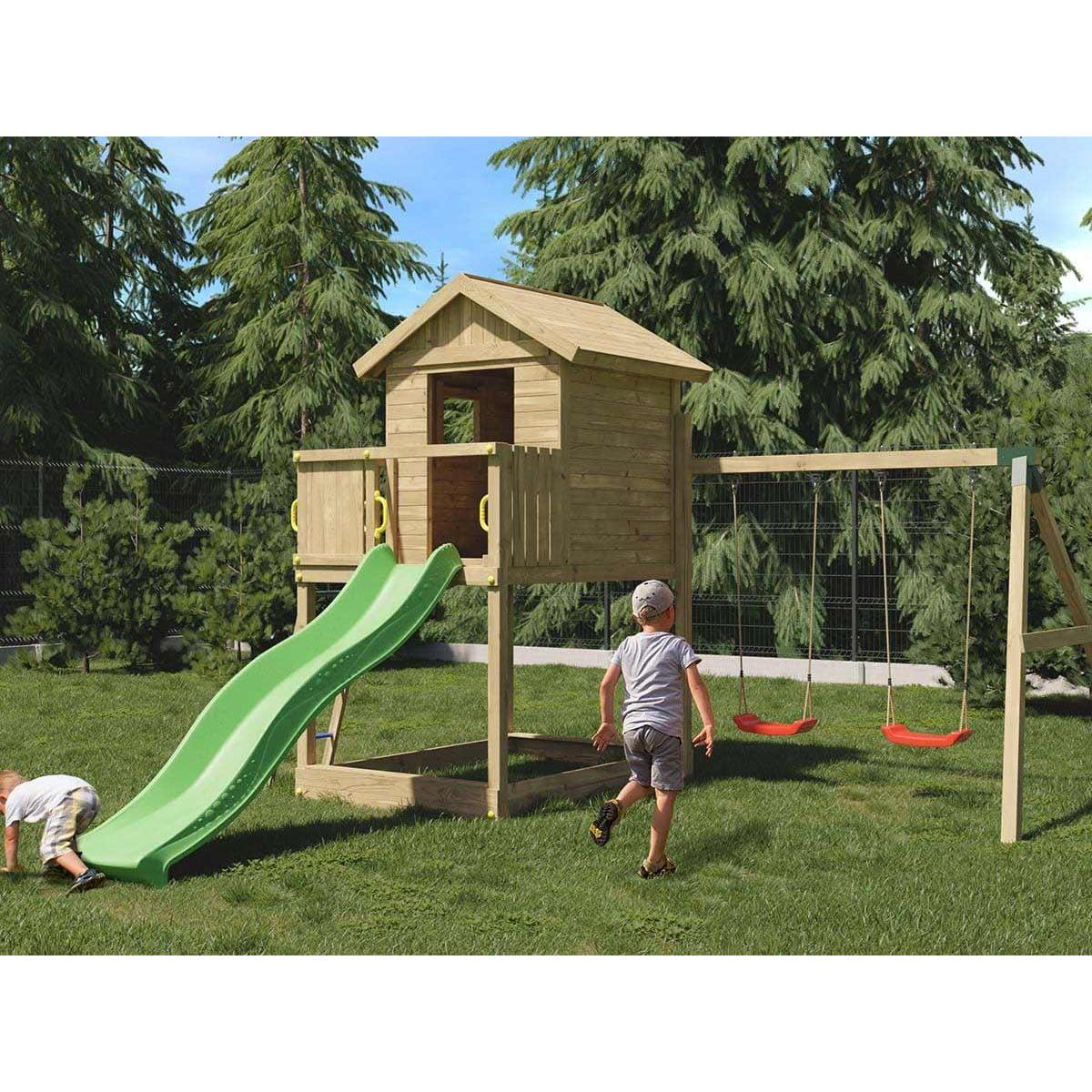 Fungoo Aire de jeux Galaxy S avec balançoire double - Fungoo