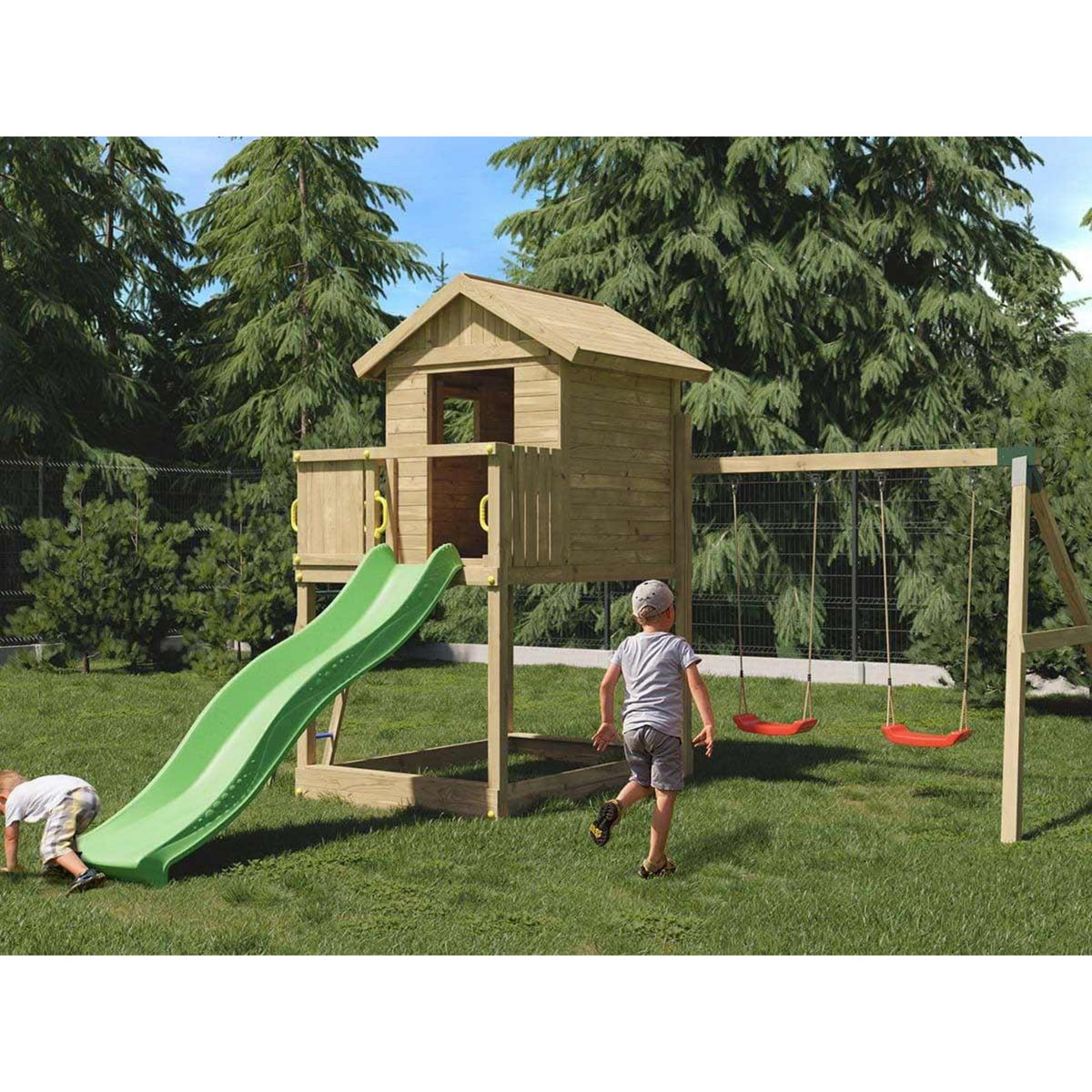 Fungoo Aire de jeux Galaxy S avec balançoire double - Fungoo