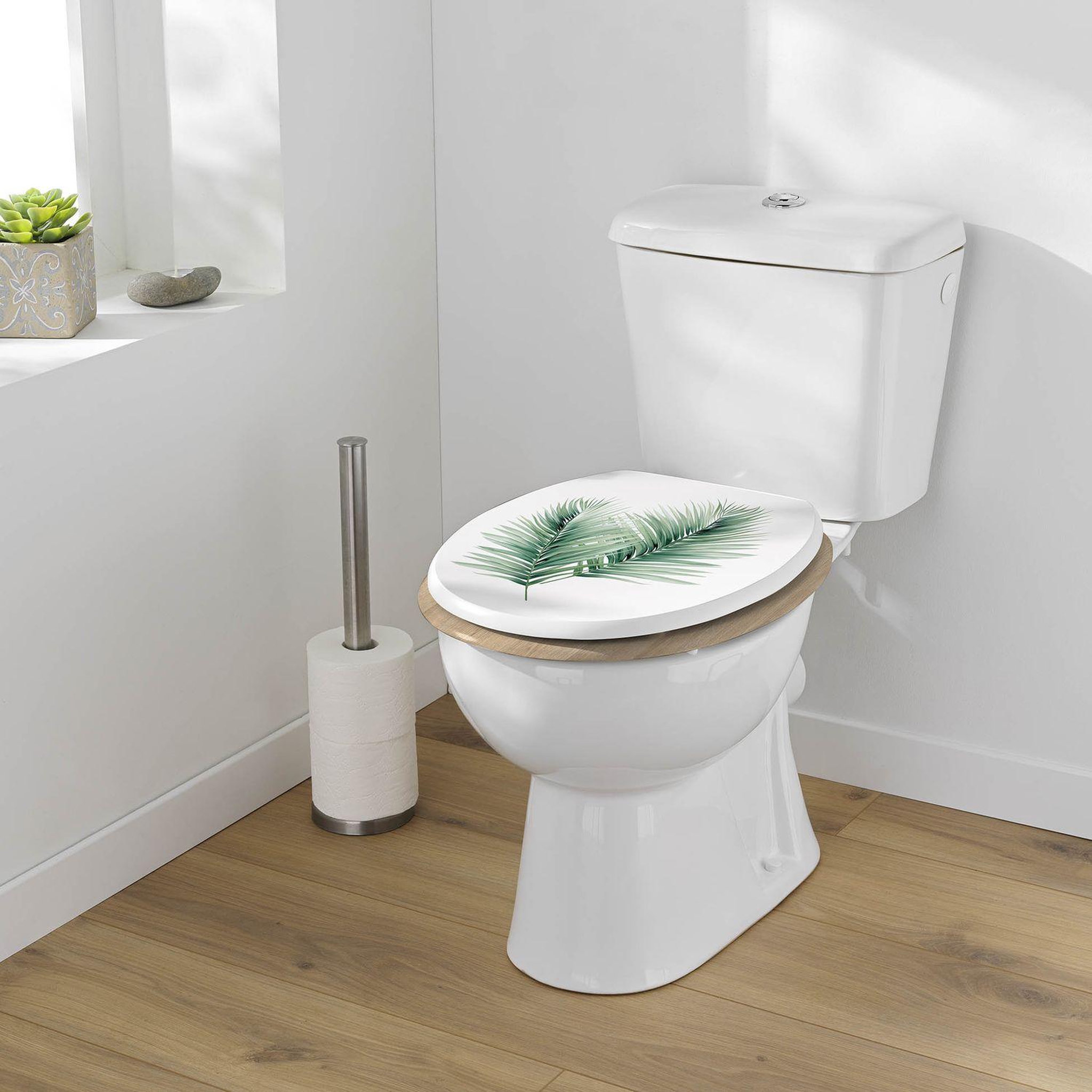 Voir la diapositive 2 : Douceur d'Intérieur Abattant wc varadero - blanc et vert