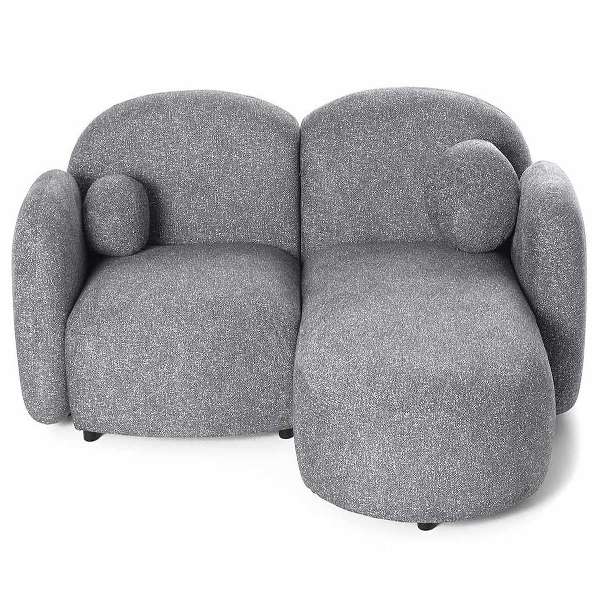 Voir la diapositive 2 : LISA DESIGN Velris - canapé d'angle droit 3 places en tissu moucheté