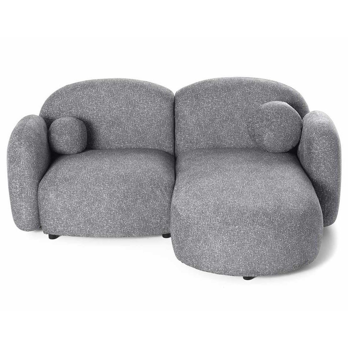 LISA DESIGN Velris - canapé d'angle droit 3 places en tissu moucheté